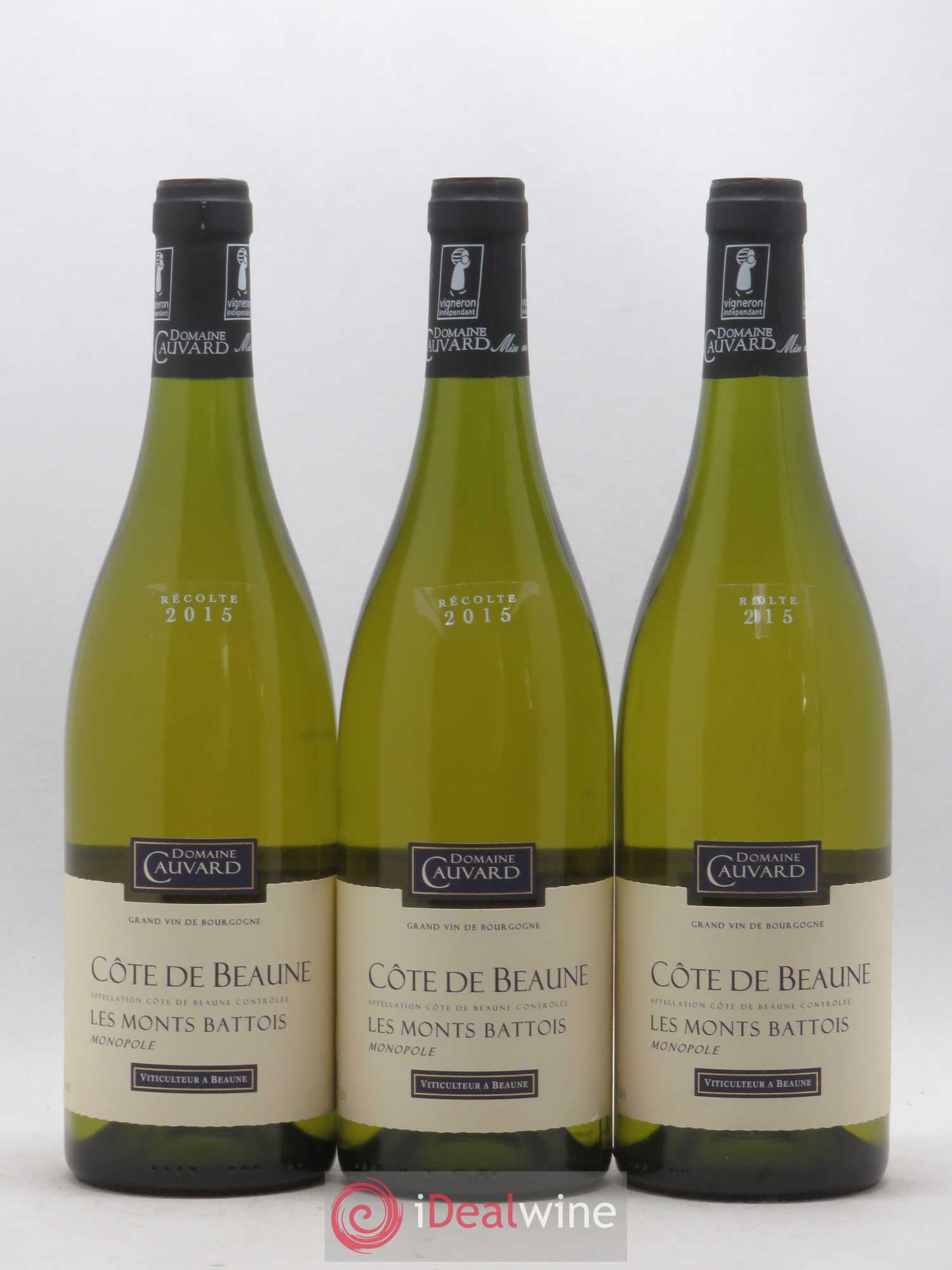 Bourgogne Cote de Beaune Les Monts Battois Domaine Cauvard 2015 - Posten von 3 Flaschen - 0