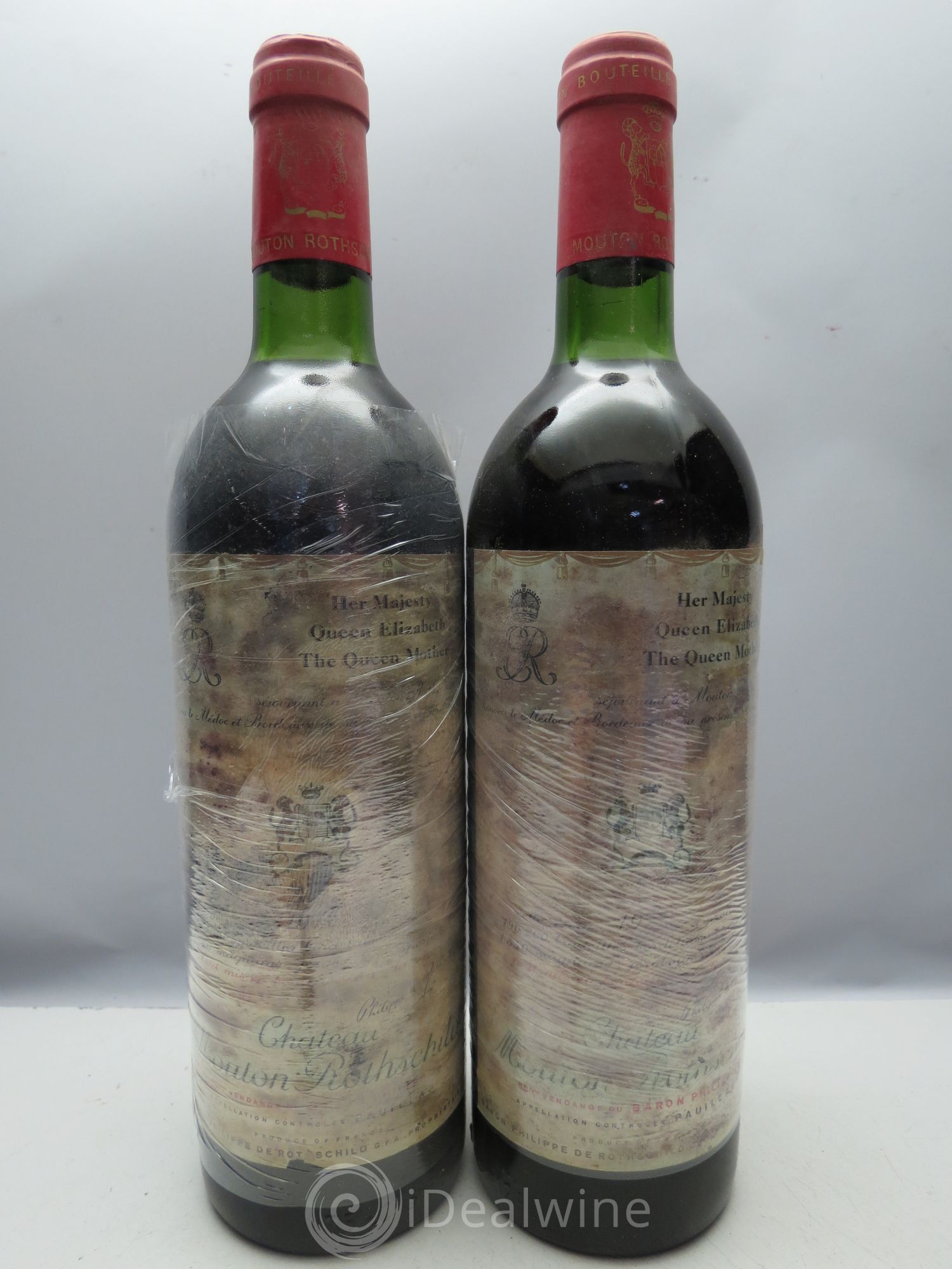 Château Mouton Rothschild 1er Grand Cru Classé (5 bas goulot, 1 lég.bas)(CB sans couvercle) 1977 - Posten von 12 Flaschen - 2