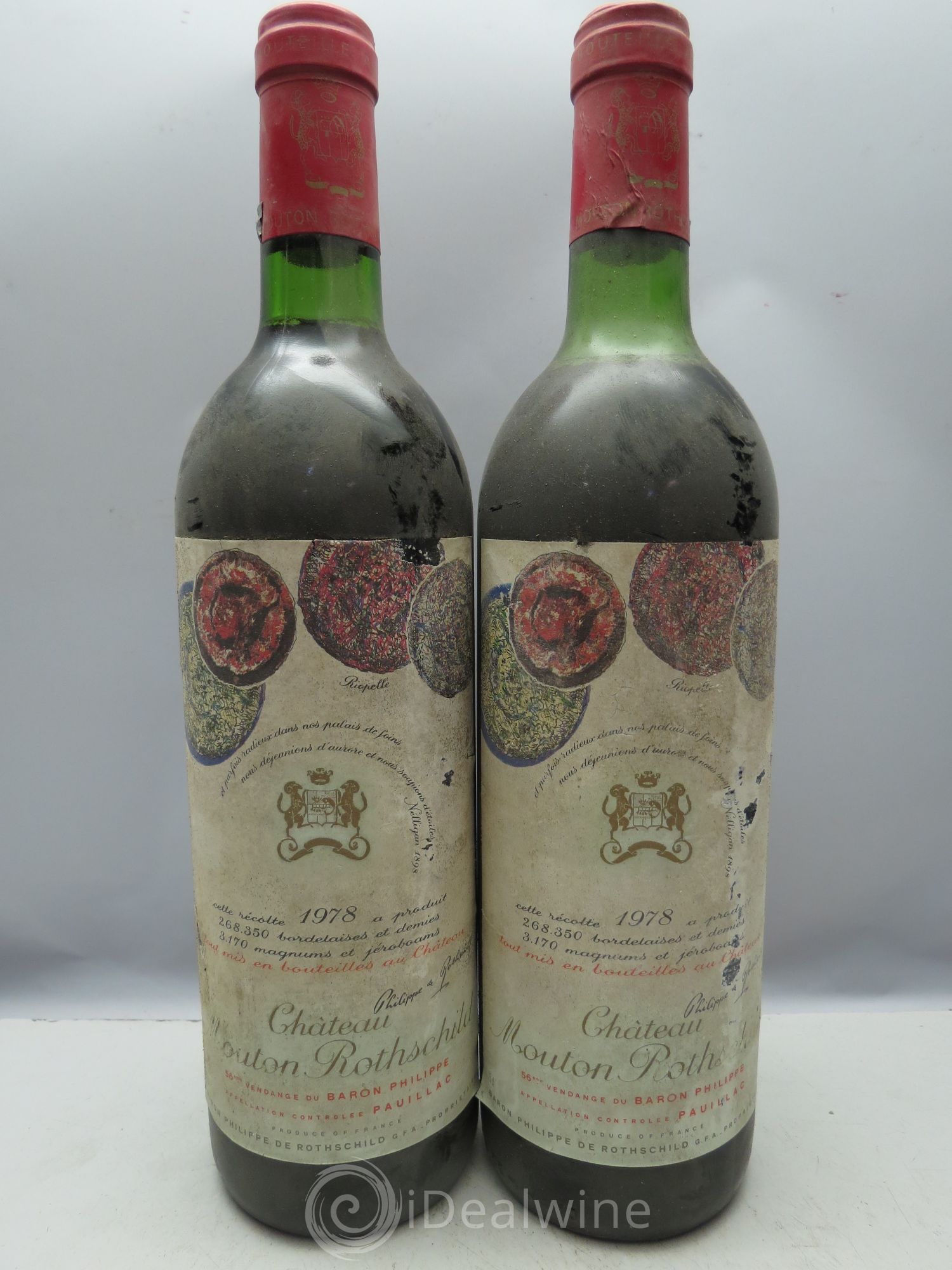 Château Mouton Rothschild 1er Grand Cru Classé 1978 - Lot de 12 bouteilles - 0