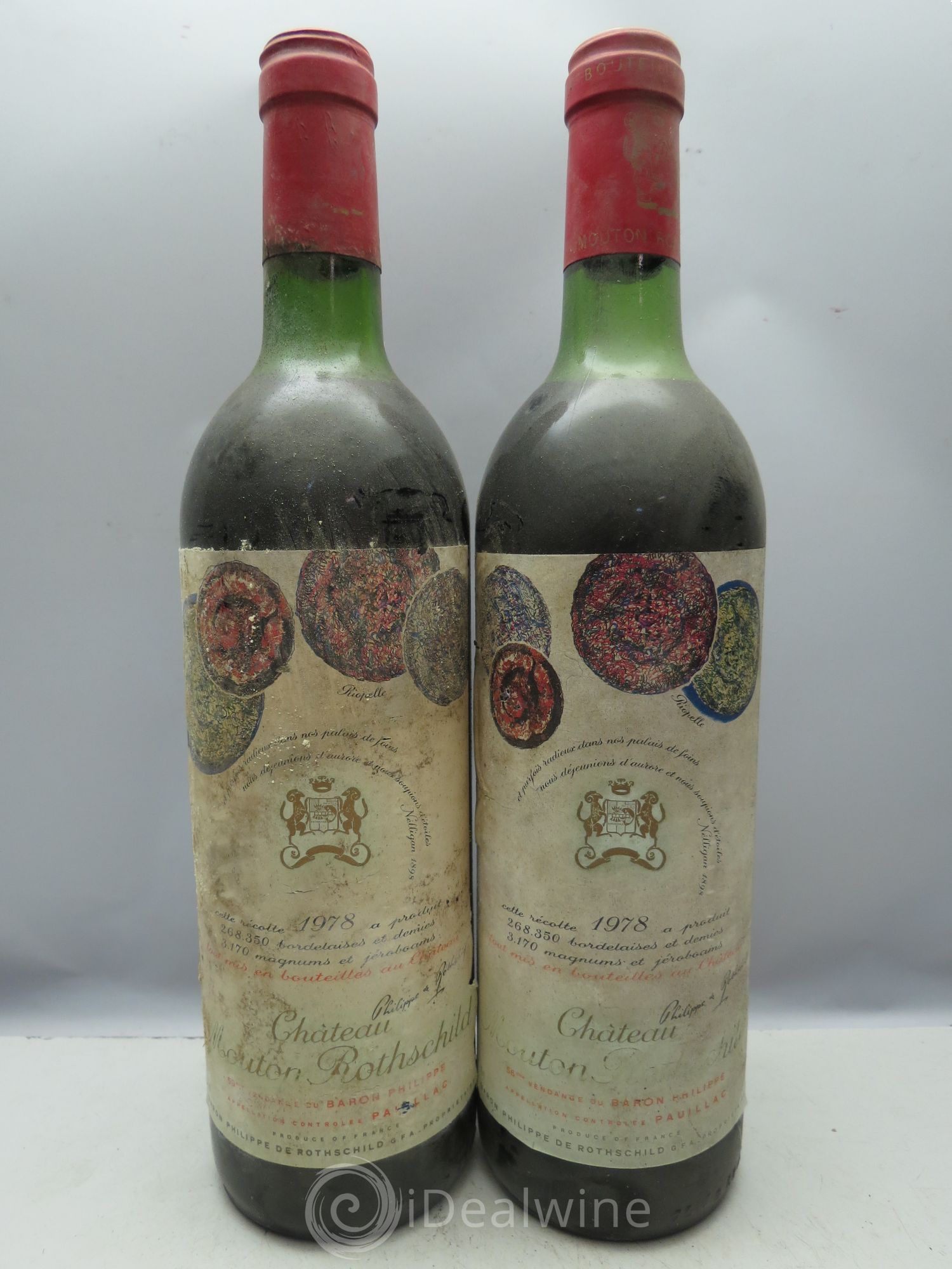 Château Mouton Rothschild 1er Grand Cru Classé 1978 - Lot de 12 bouteilles - 1