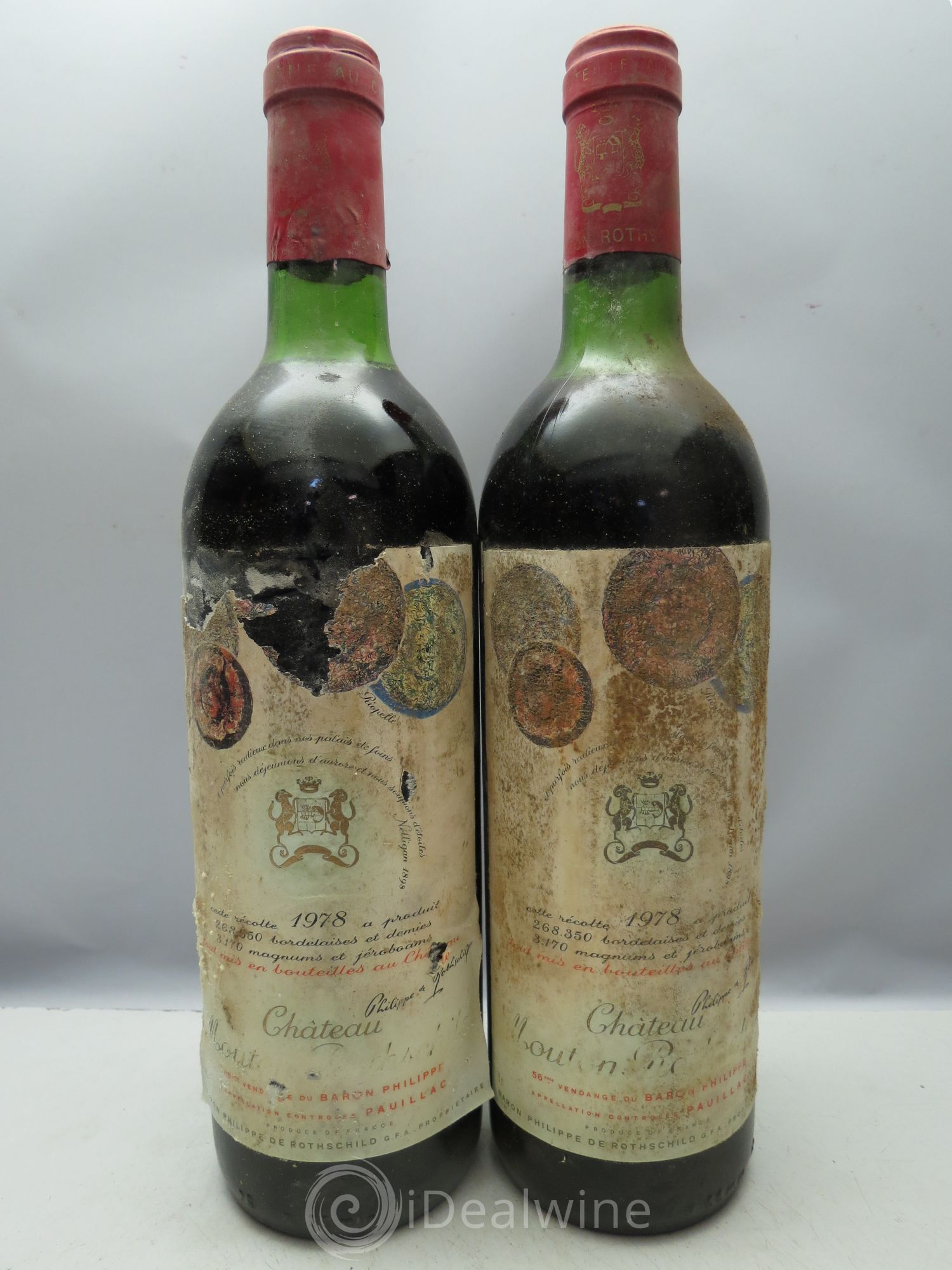 Château Mouton Rothschild 1er Grand Cru Classé 1978 - Lot de 12 bouteilles - 0