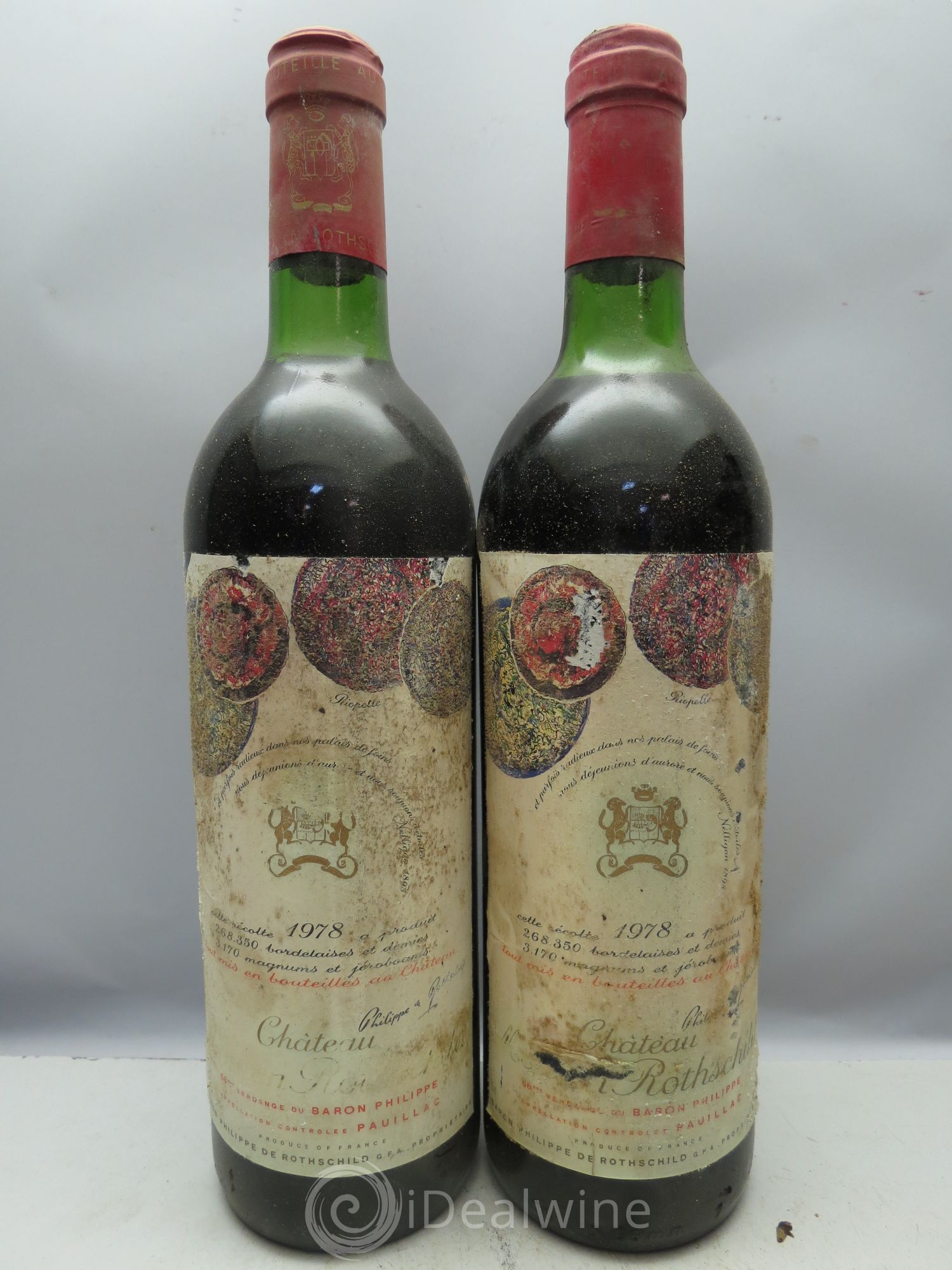 Château Mouton Rothschild 1er Grand Cru Classé 1978 - Lot de 12 bouteilles - 1