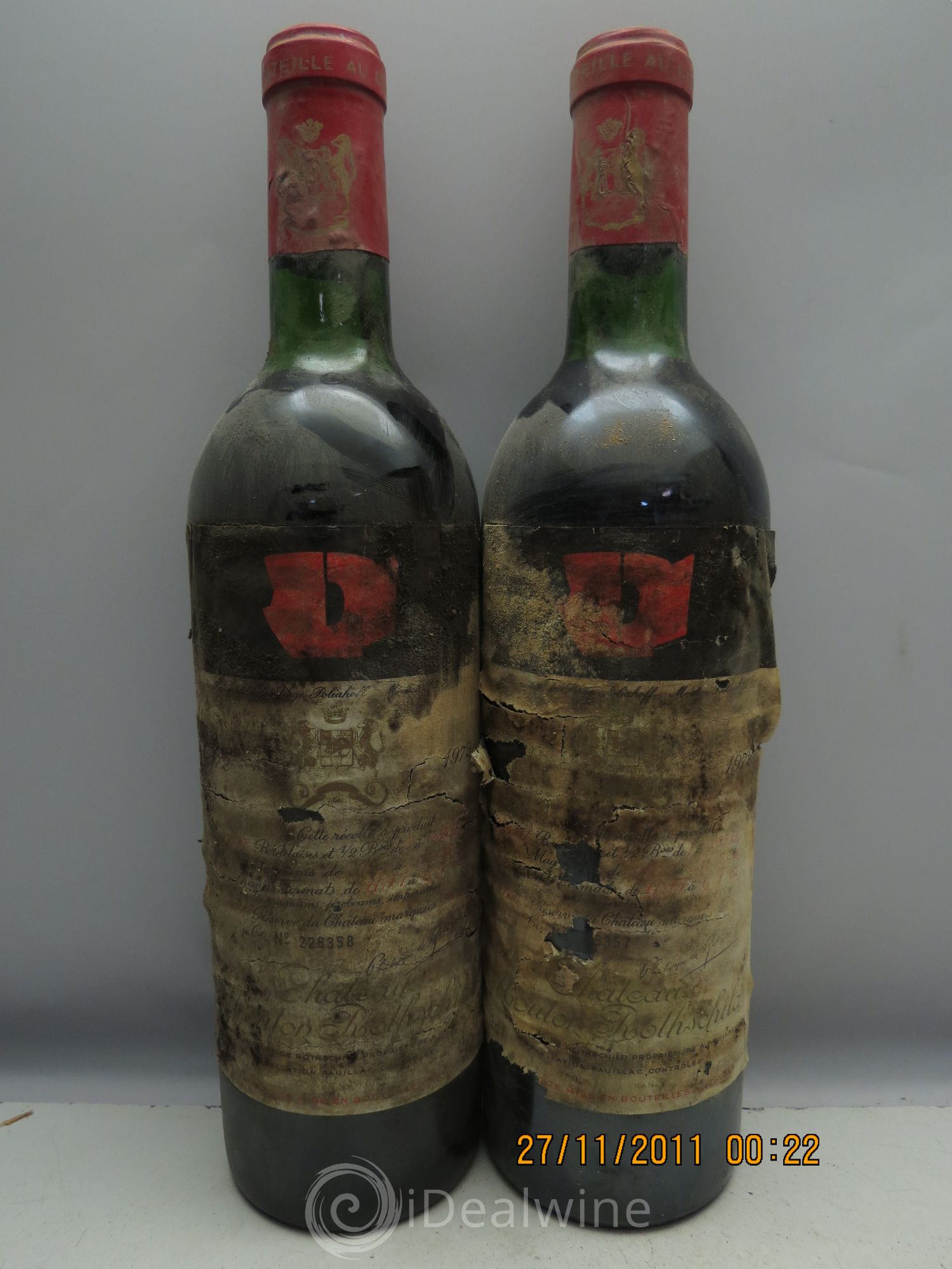 Château Mouton Rothschild 1er Grand Cru Classé 1972 - Lot de 6 bouteilles - 1
