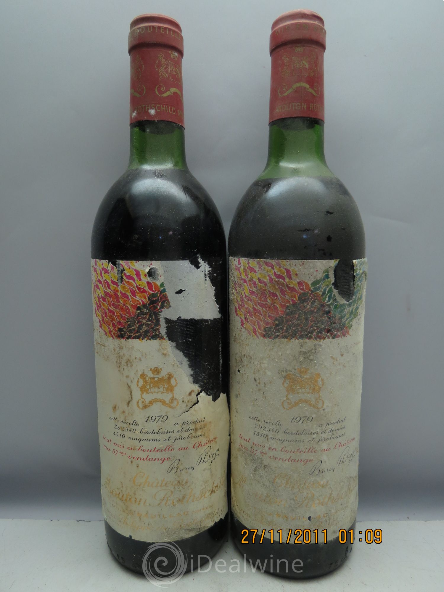 Château Mouton Rothschild 1er Grand Cru Classé (CB sans couvercle) 1979 - Lot de 12 bouteilles - 0