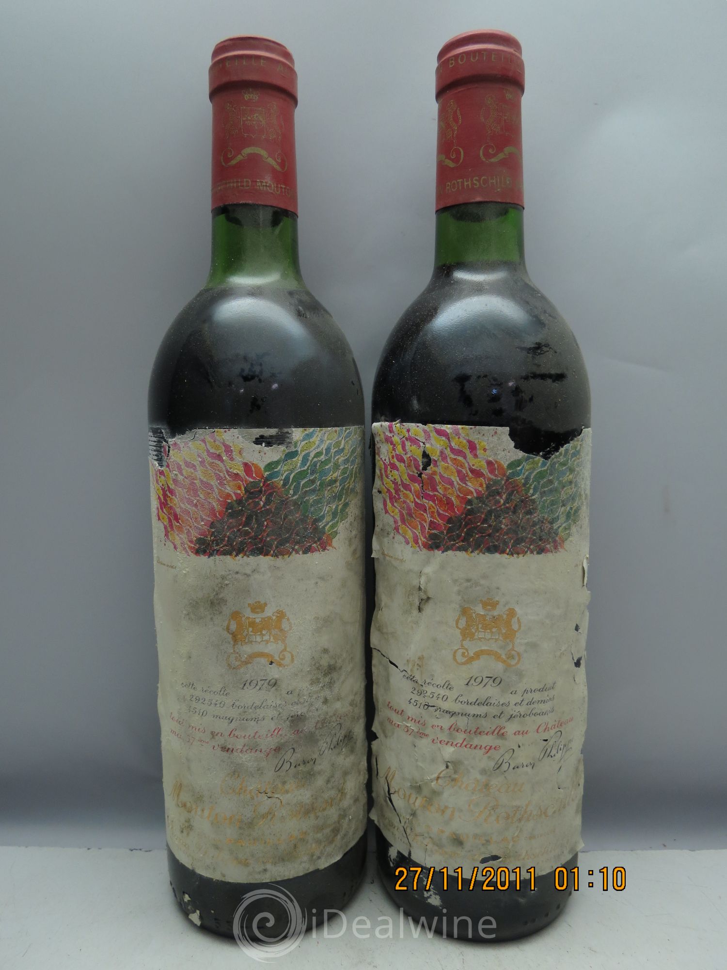 Château Mouton Rothschild 1er Grand Cru Classé (CB sans couvercle) 1979 - Lot de 12 bouteilles - 1