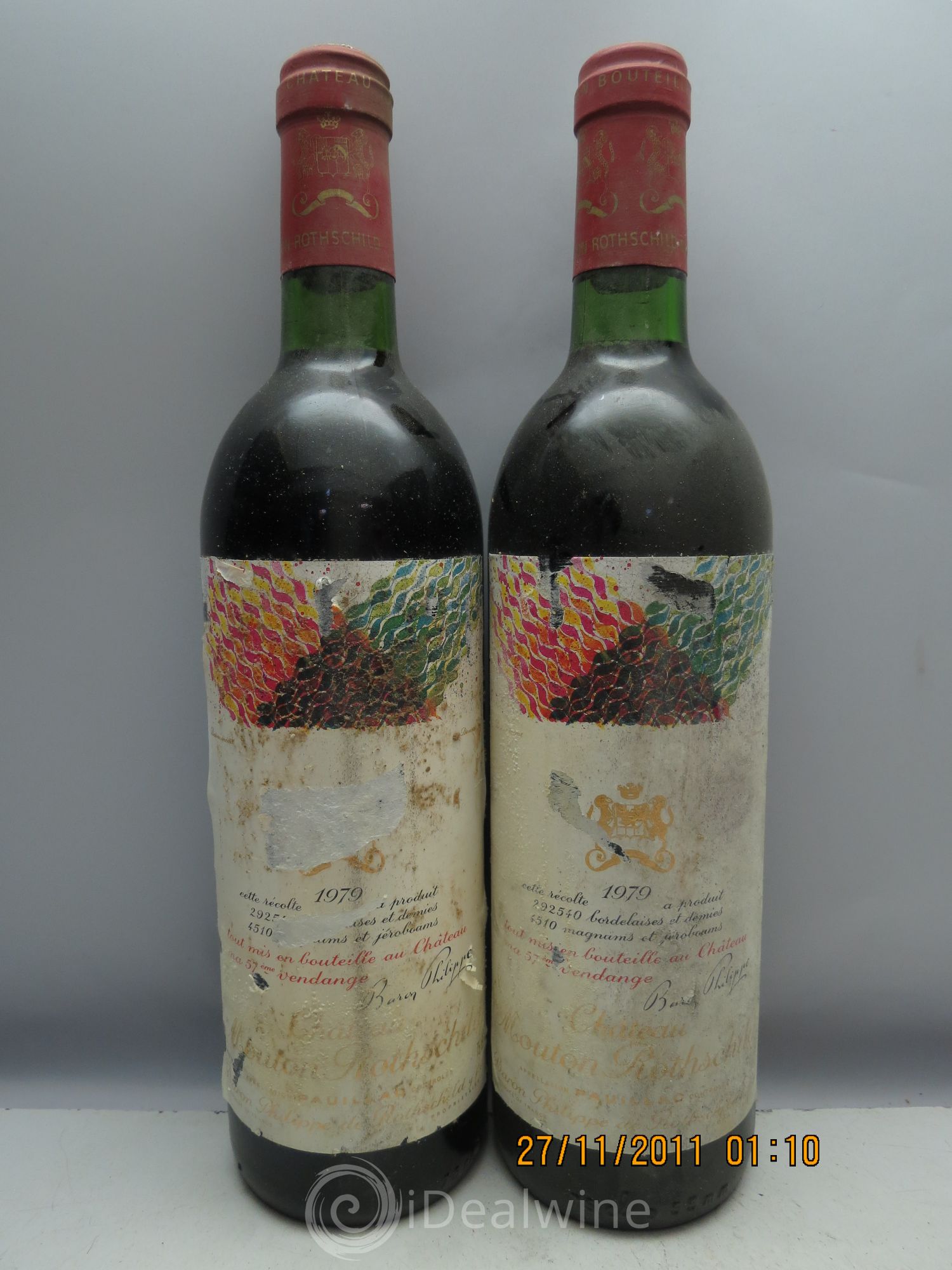 Château Mouton Rothschild 1er Grand Cru Classé (CB sans couvercle) 1979 - Lot de 12 bouteilles - 2