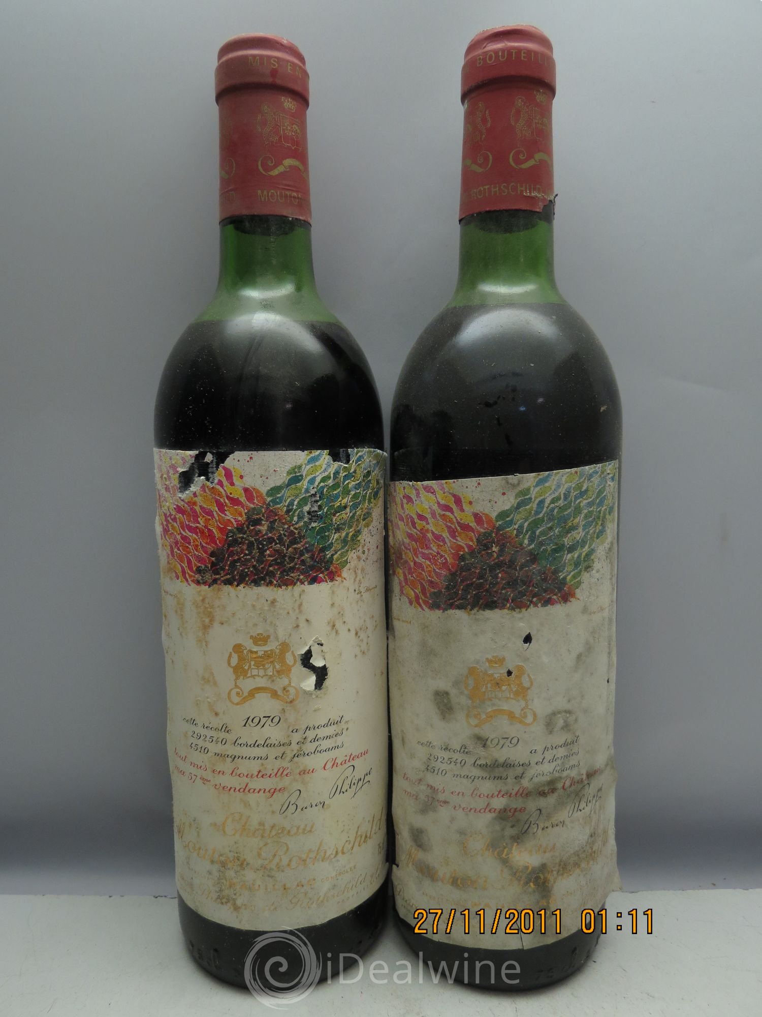 Château Mouton Rothschild 1er Grand Cru Classé (CB sans couvercle) 1979 - Lot de 12 bouteilles - 5