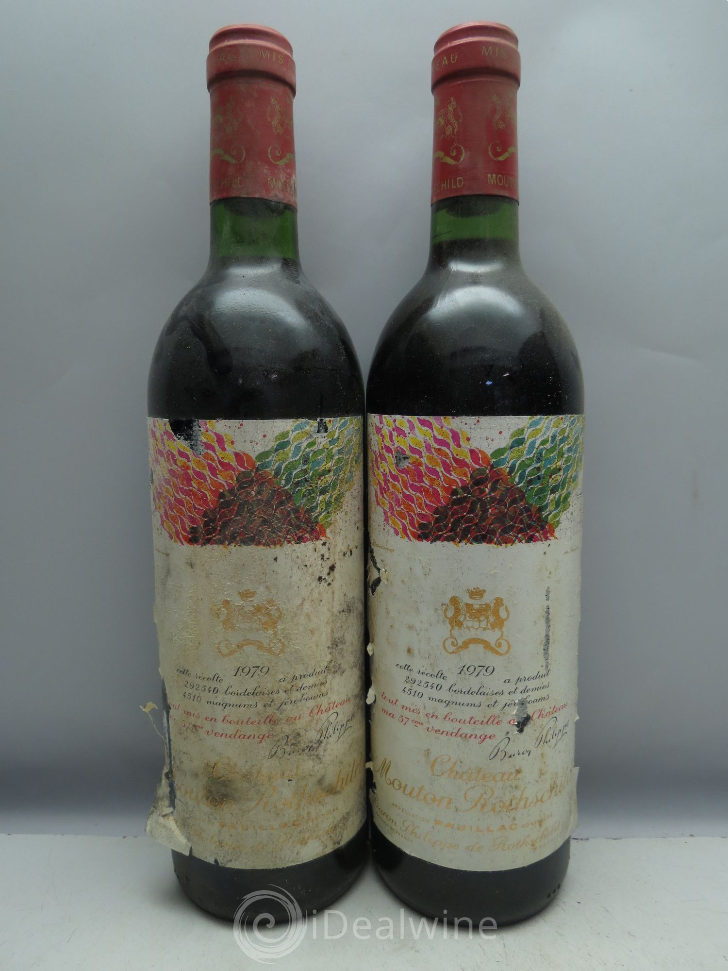 Château Mouton Rothschild 1er Grand Cru Classé (CB sans couvercle)(1 mi-epaule) 1979 - Posten von 12 Flaschen - 5