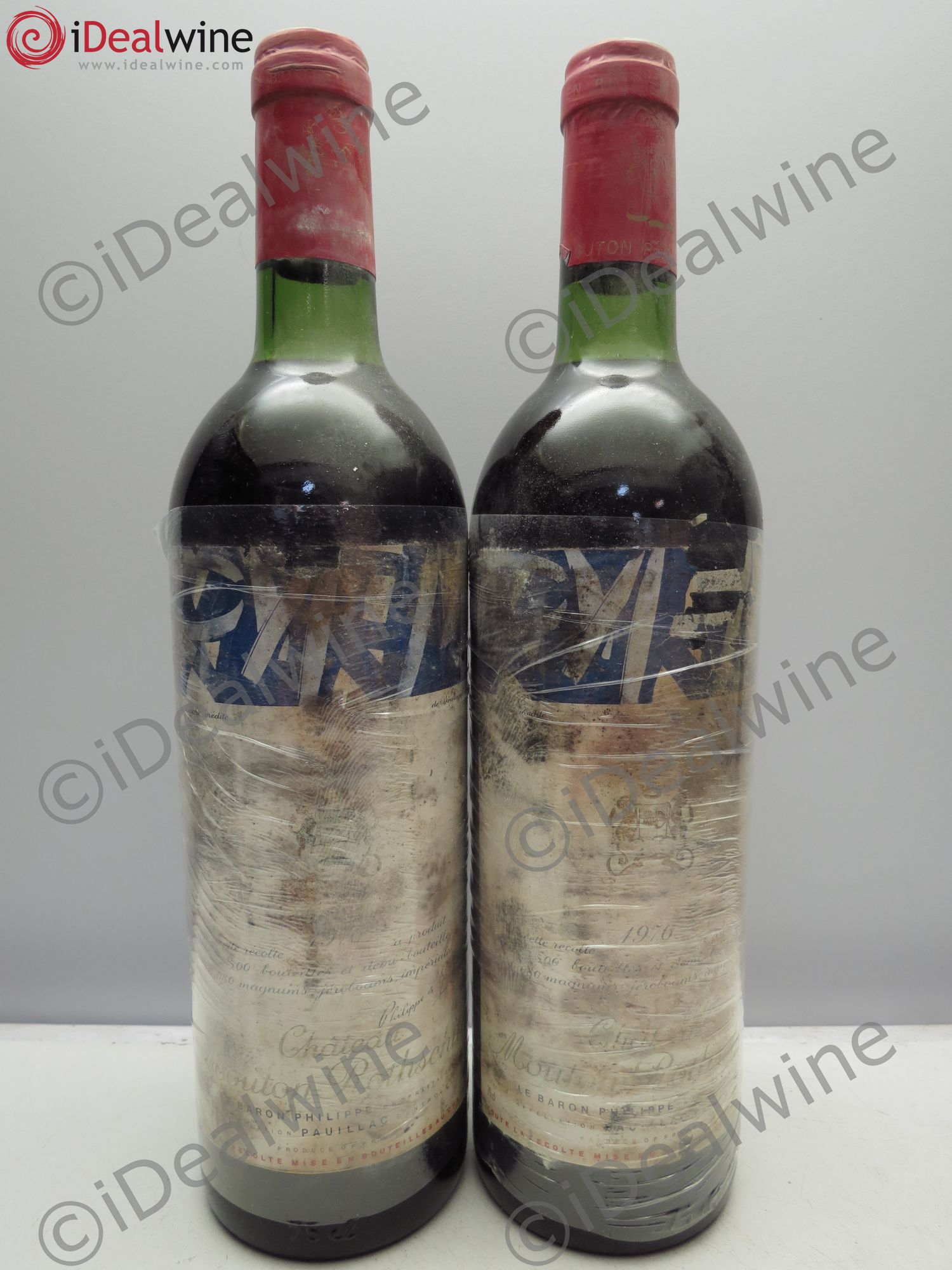 Château Mouton Rothschild 1er Grand Cru Classé 1976 - Lot de 2 bouteilles - 0