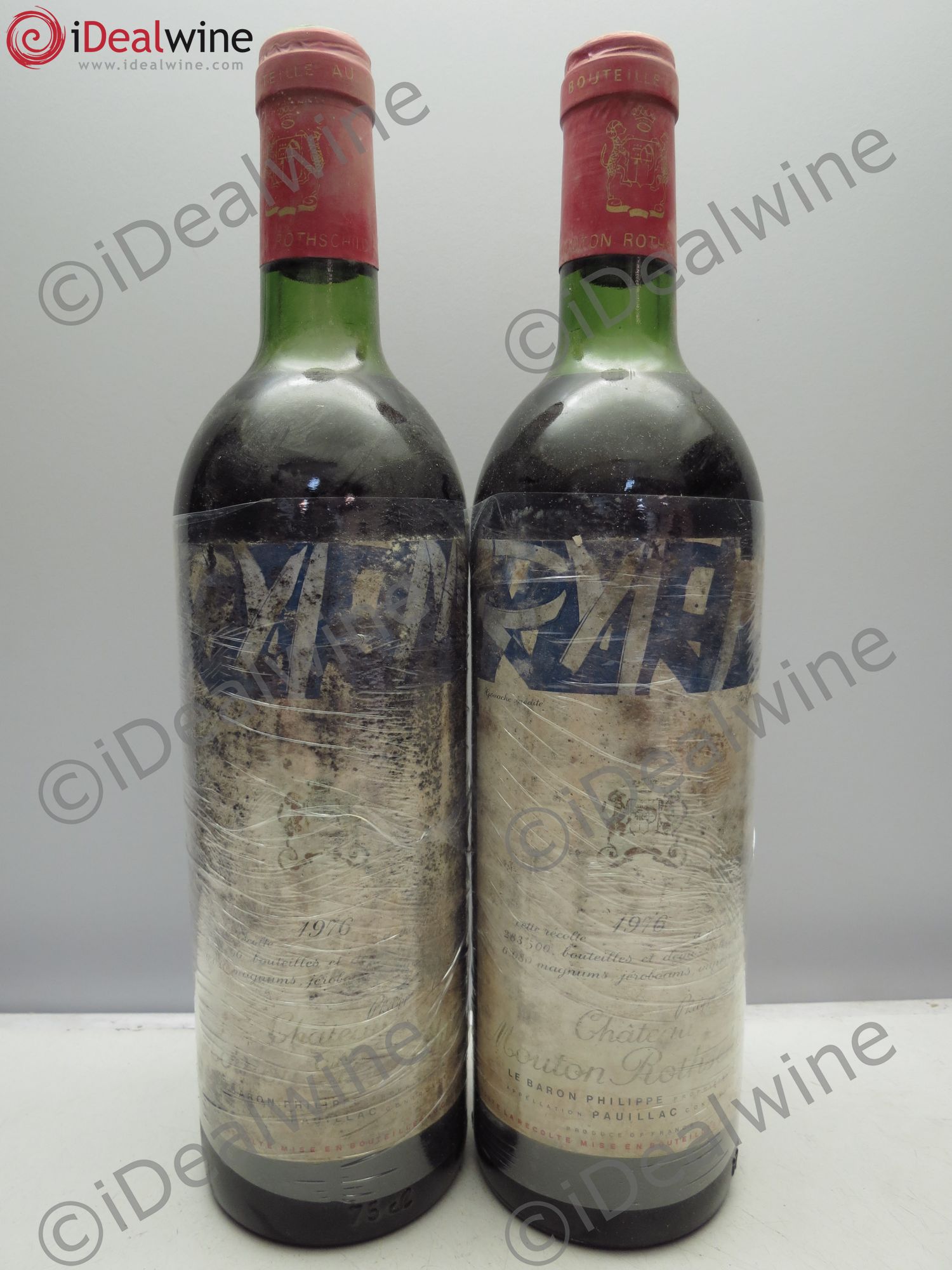 Château Mouton Rothschild 1er Grand Cru Classé 1976 - Lot de 2 bouteilles - 0