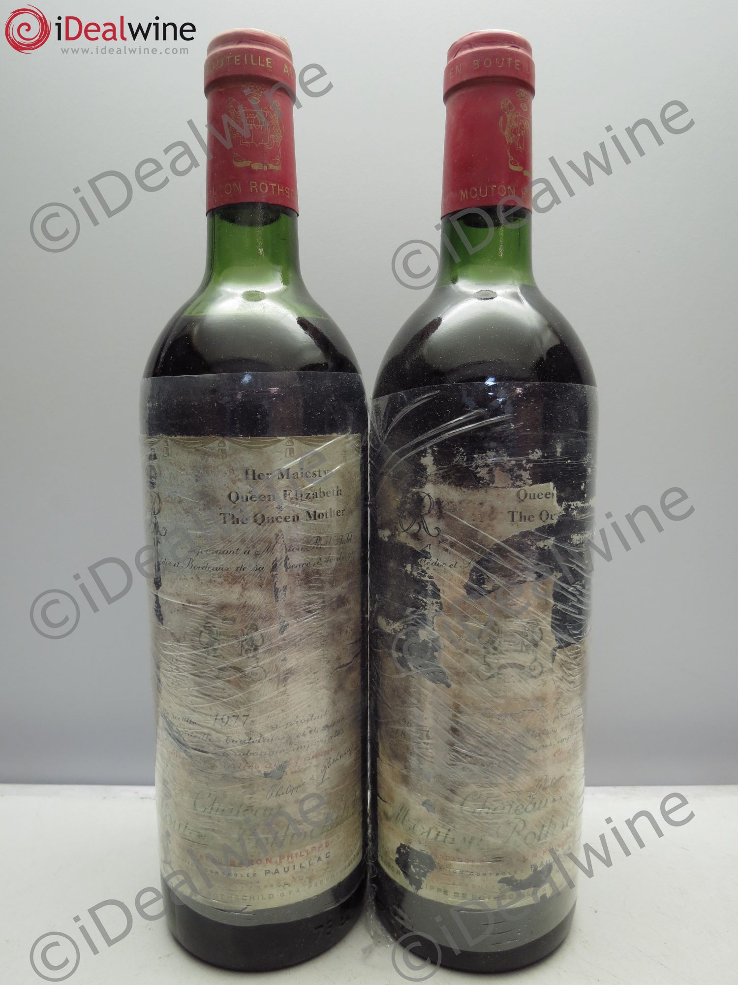 Château Mouton Rothschild 1er Grand Cru Classé 1977 - Lot de 2 bouteilles - 0
