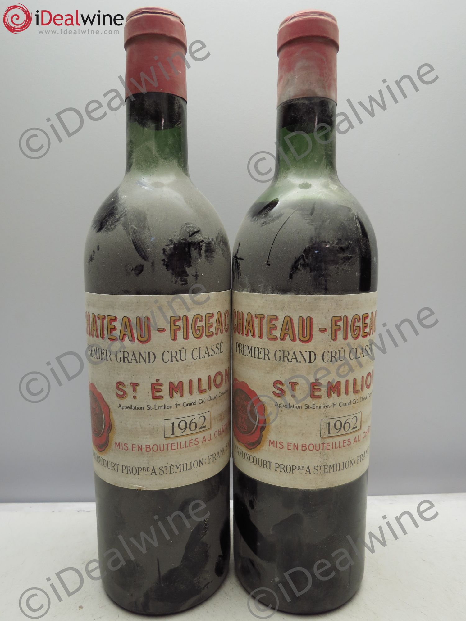 Château Figeac 1er Grand Cru Classé A 1962 - Lot de 2 bouteilles - 0