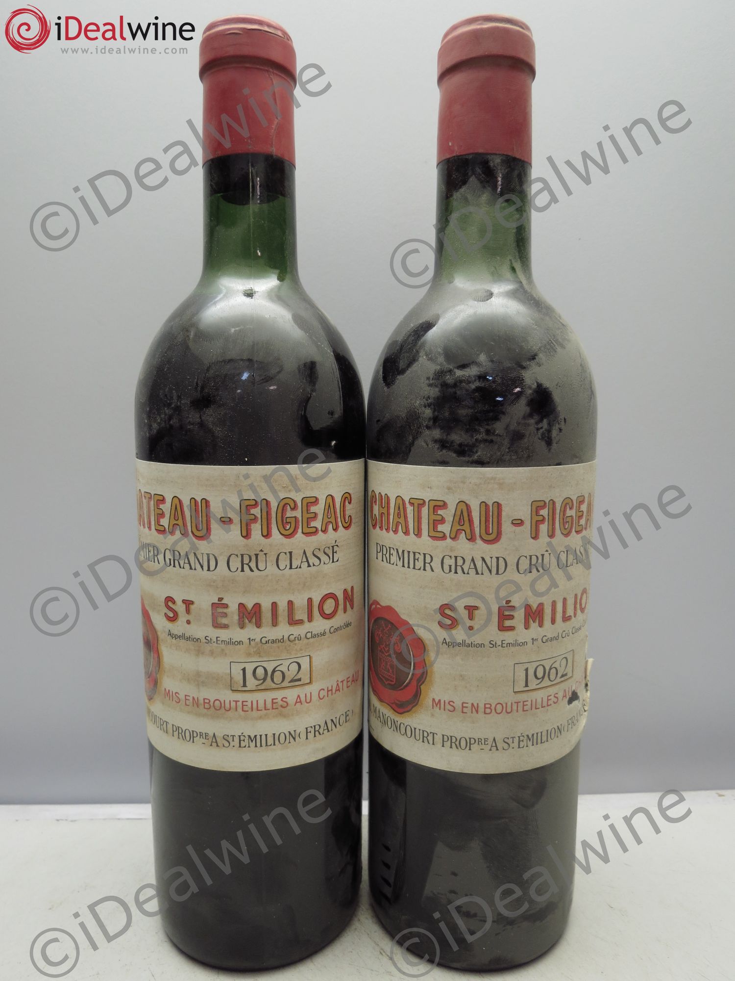 Château Figeac 1er Grand Cru Classé A 1962 - Lot de 2 bouteilles - 0