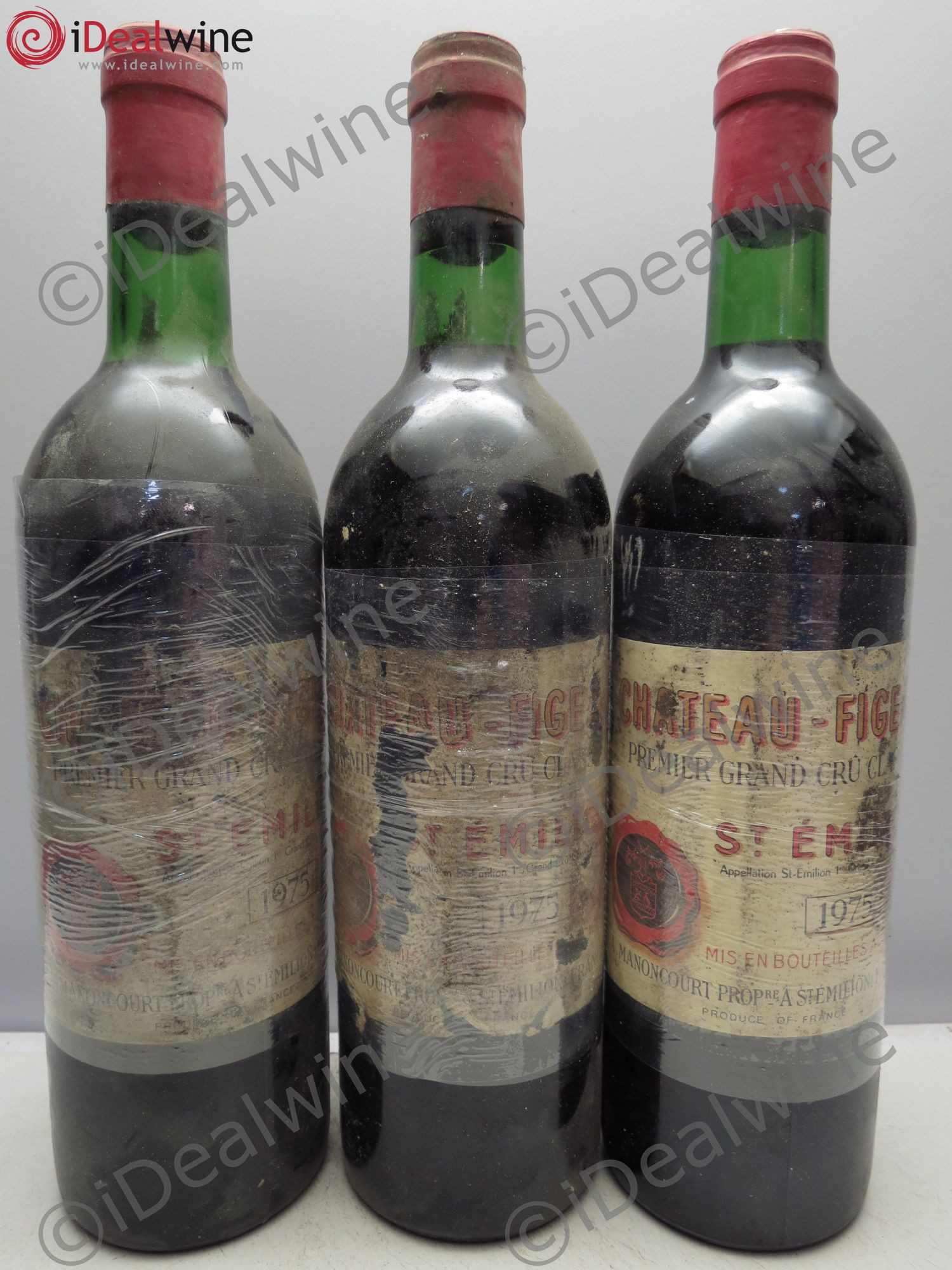 Château Figeac 1er Grand Cru Classé A 1975 - Lot de 3 bouteilles - 0