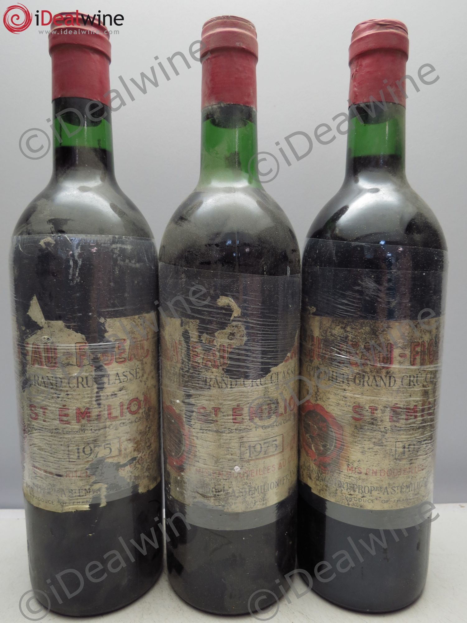 Château Figeac 1er Grand Cru Classé A 1975 - Lot de 3 bouteilles - 0