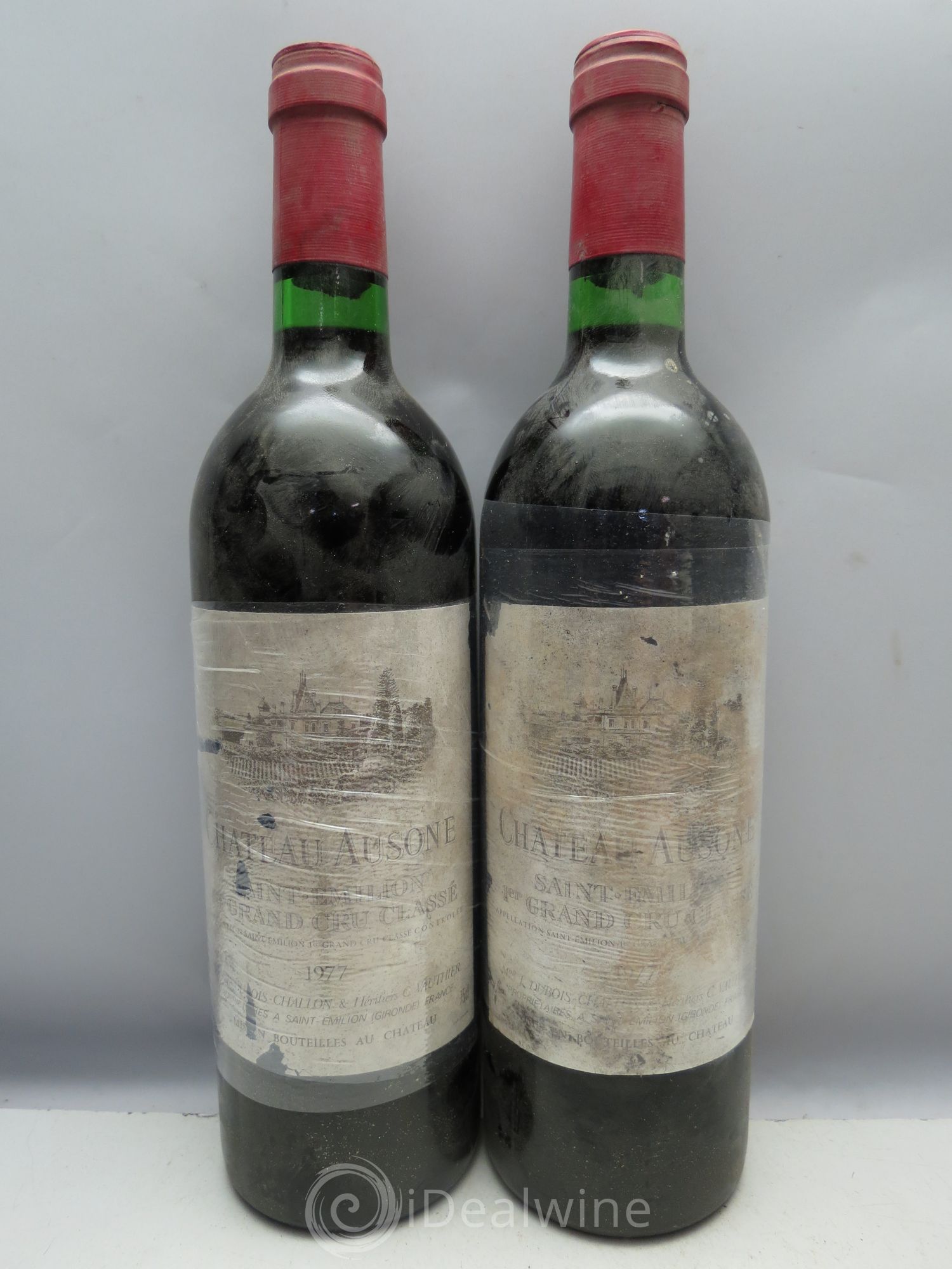 Château Ausone 1er Grand Cru Classé A (CB sans couvercle) 1977 - Lot de 12 bouteilles - 1