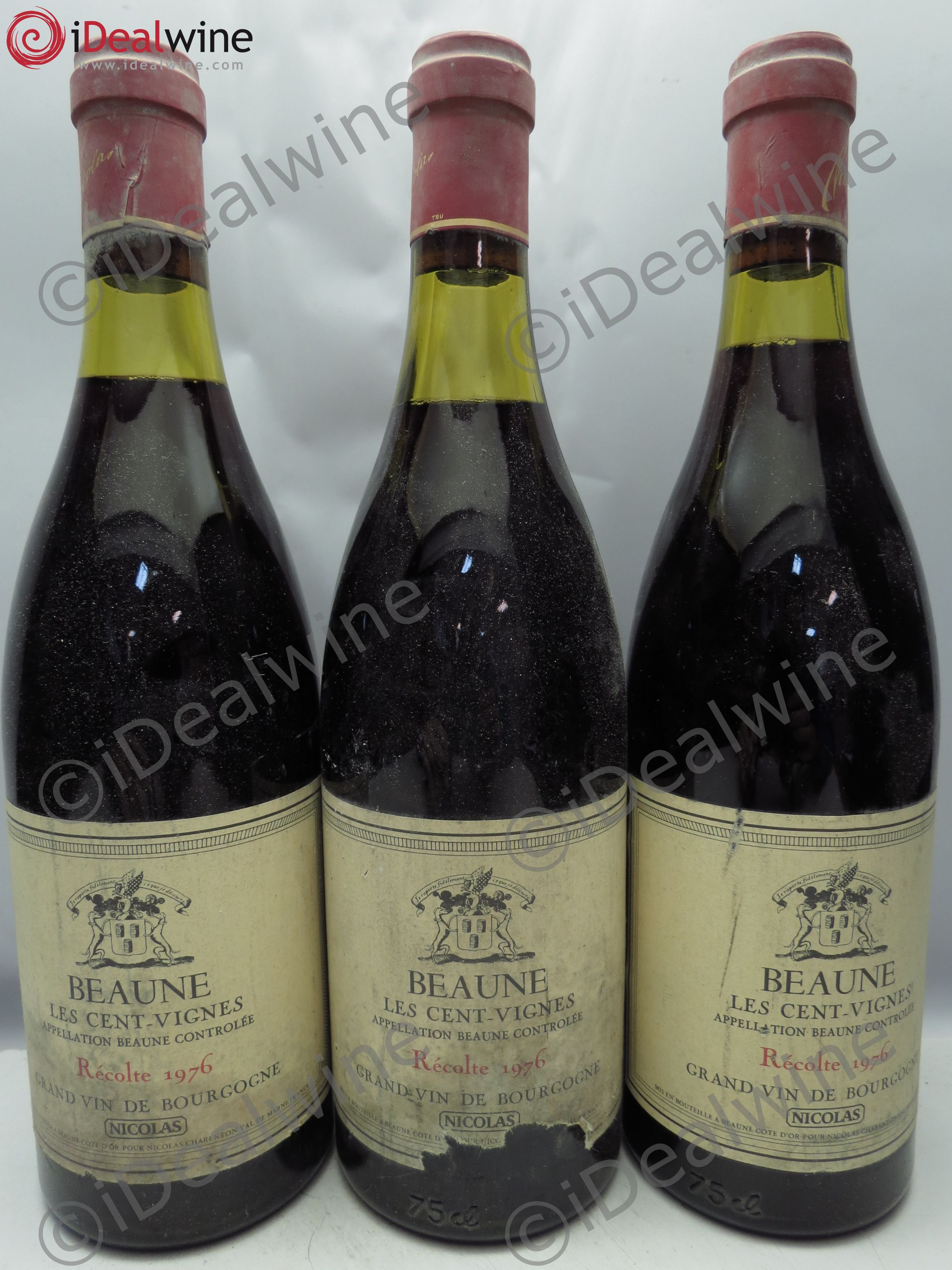 Beaune Les Cent-Vignes - Nicolas 1976 - Lot de 3 bouteilles - 0
