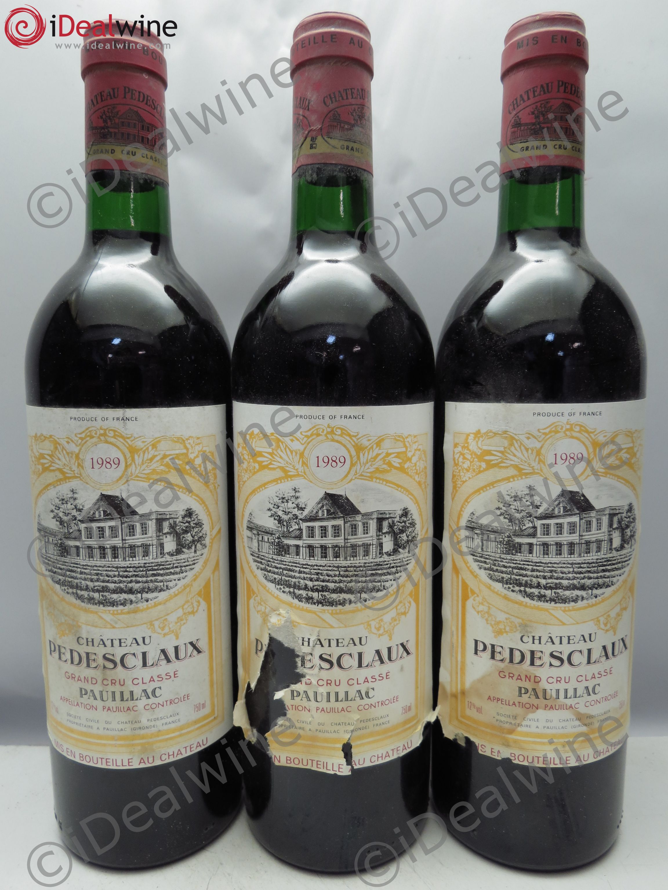 Château Pedesclaux 5ème Grand Cru Classé 1989 - Lot de 3 bouteilles - 0