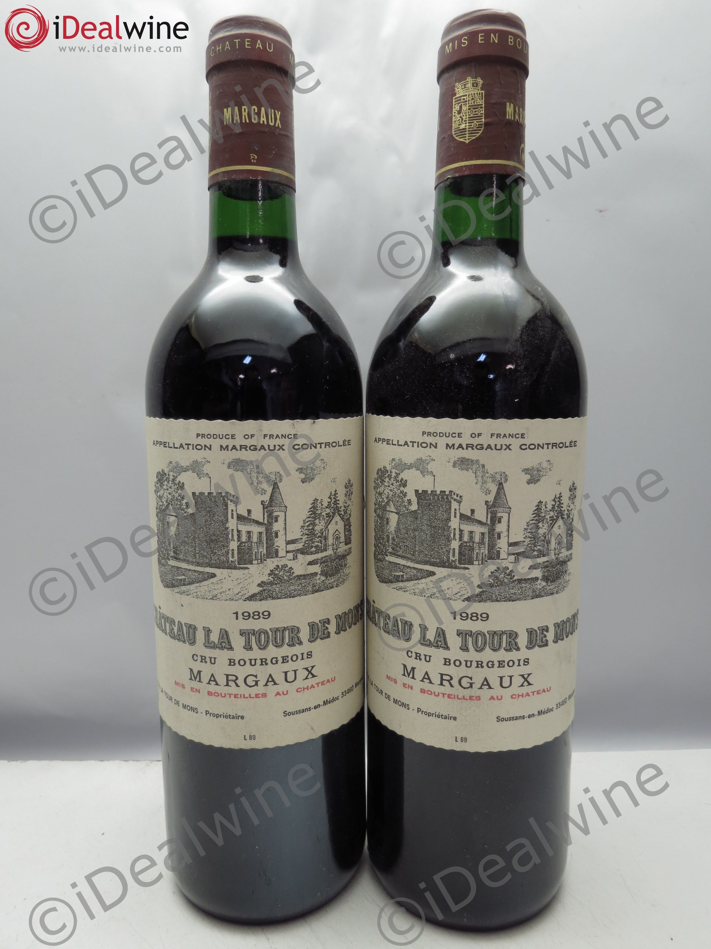 Château la Tour de Mons Cru Bourgeois 1989 - Lot de 2 bouteilles - 0