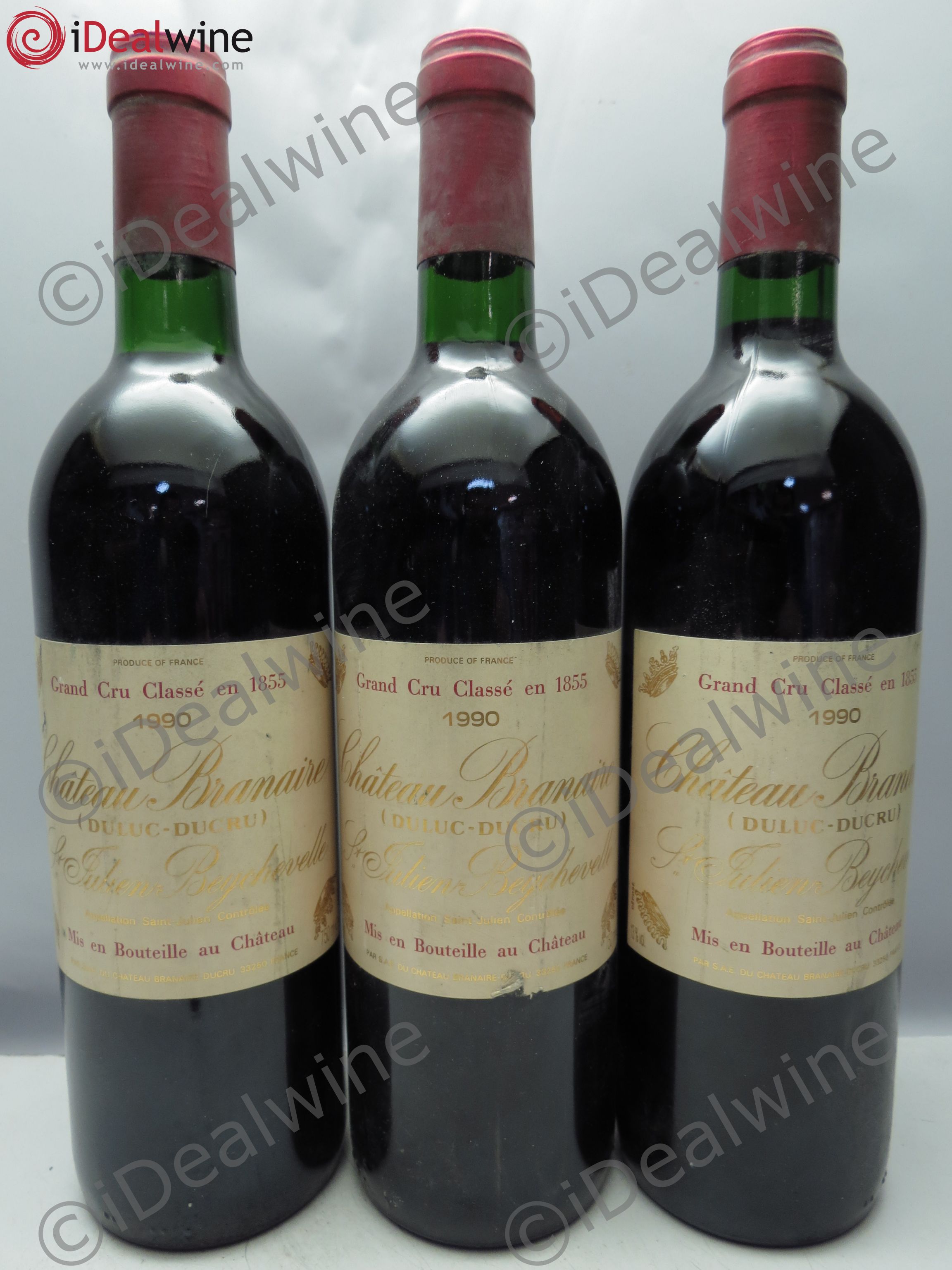 Château Branaire Ducru 4ème Grand Cru Classé 1990 - Lot de 3 bouteilles - 0