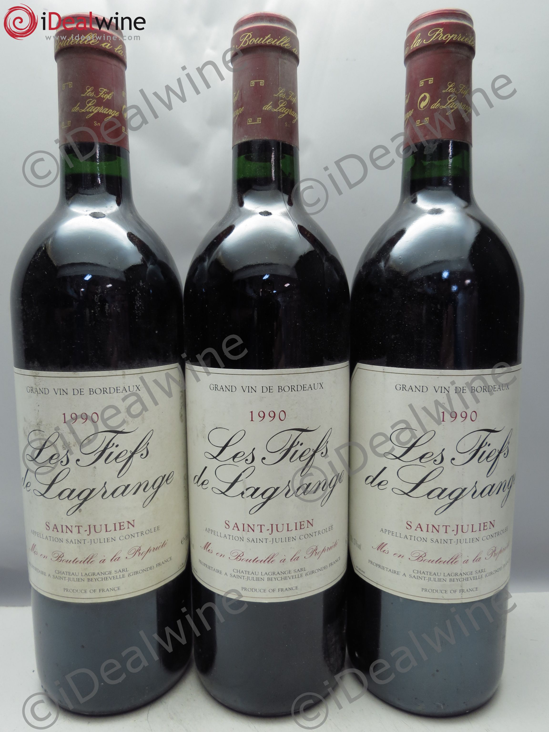 Les Fiefs de Lagrange Second Vin 1990 - Lot de 3 bouteilles - 0