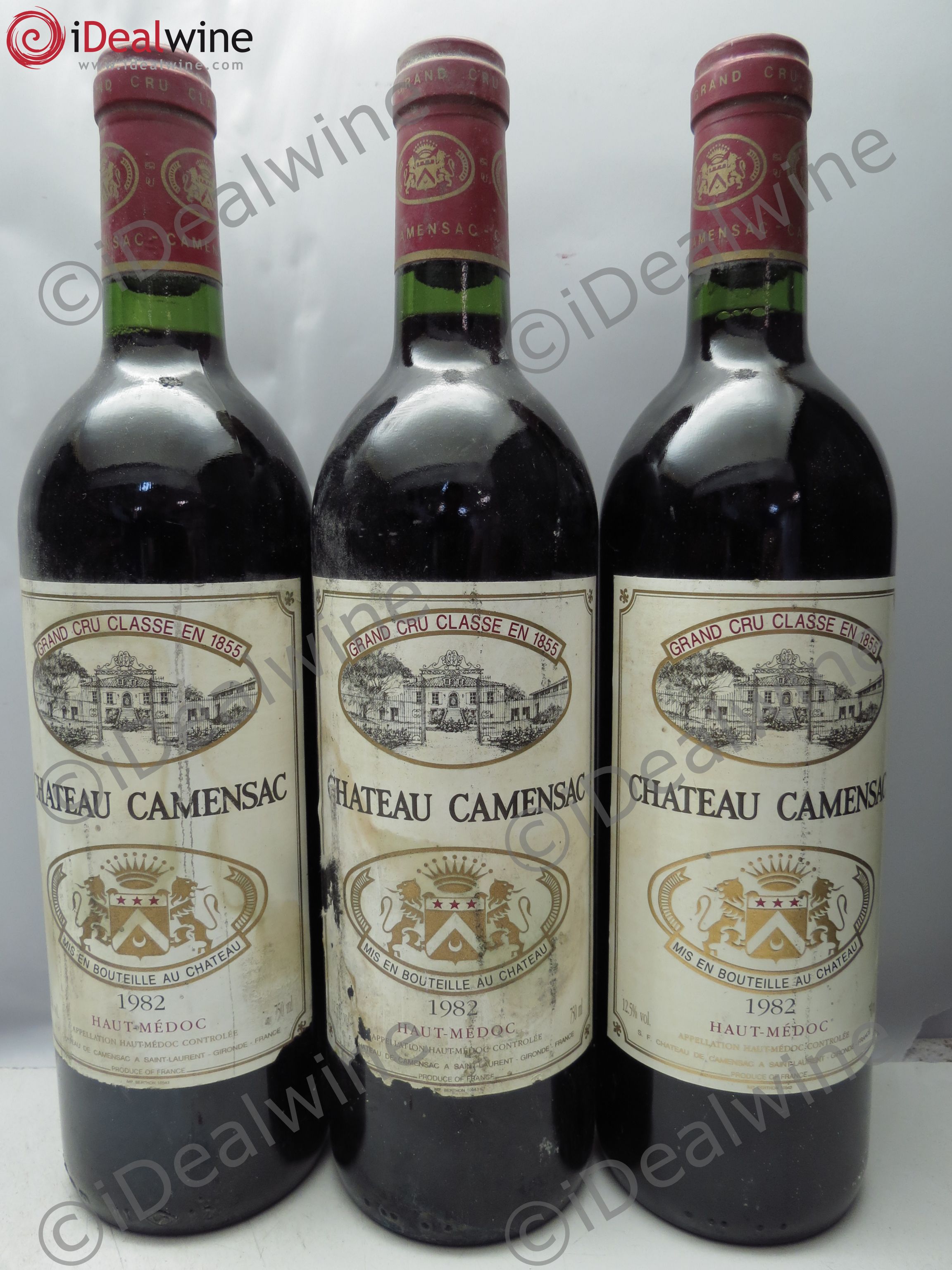 Château Camensac 5ème Grand Cru Classé 1982 - Lot de 3 bouteilles - 0