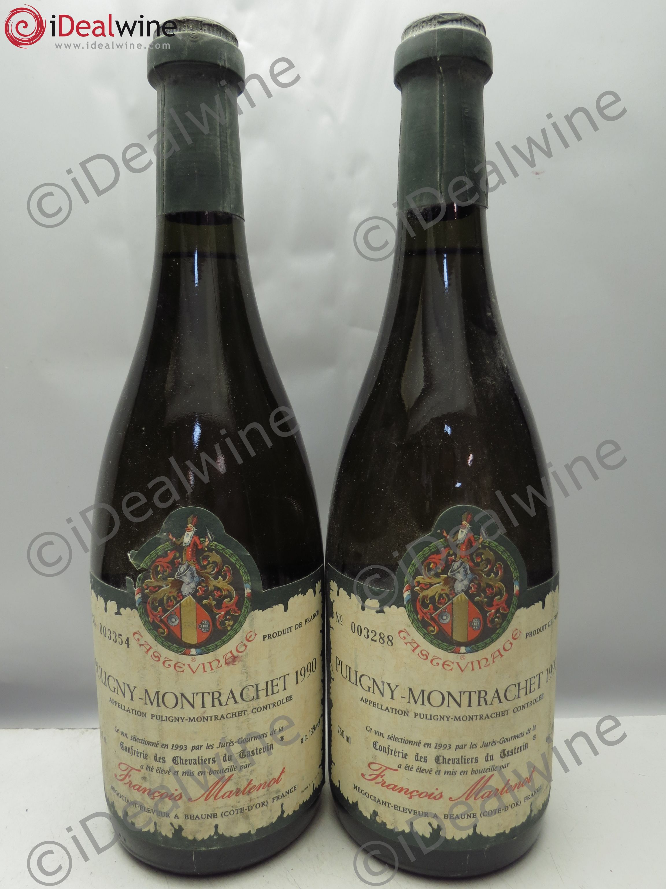 Puligny-Montrachet Martenot Tastevinage 1990 - Posten von 2 Flaschen - 0