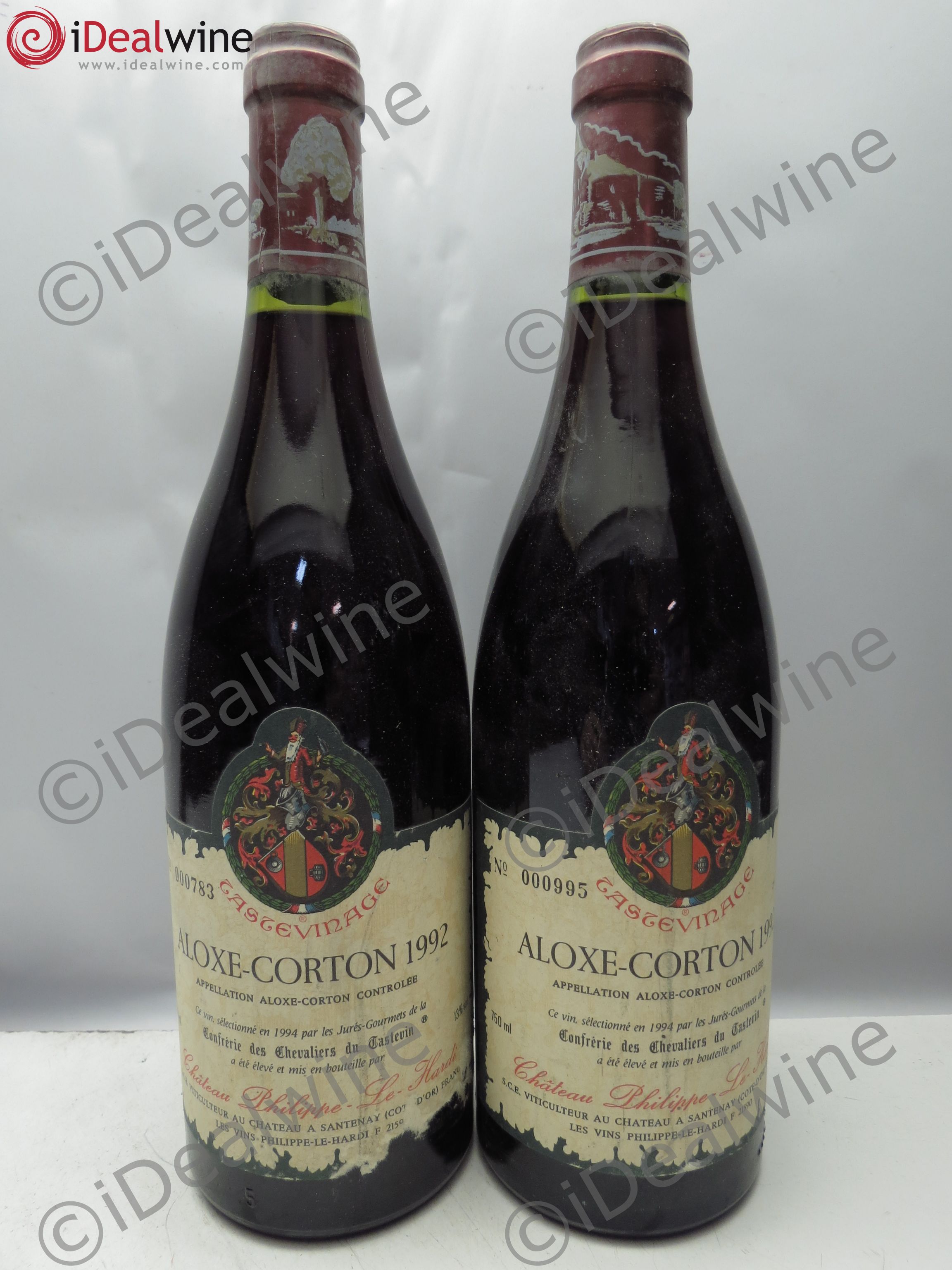 Aloxe-Corton Ch.Philippe Le Hardy Tastevinage 1992 - Posten von 2 Flaschen - 0