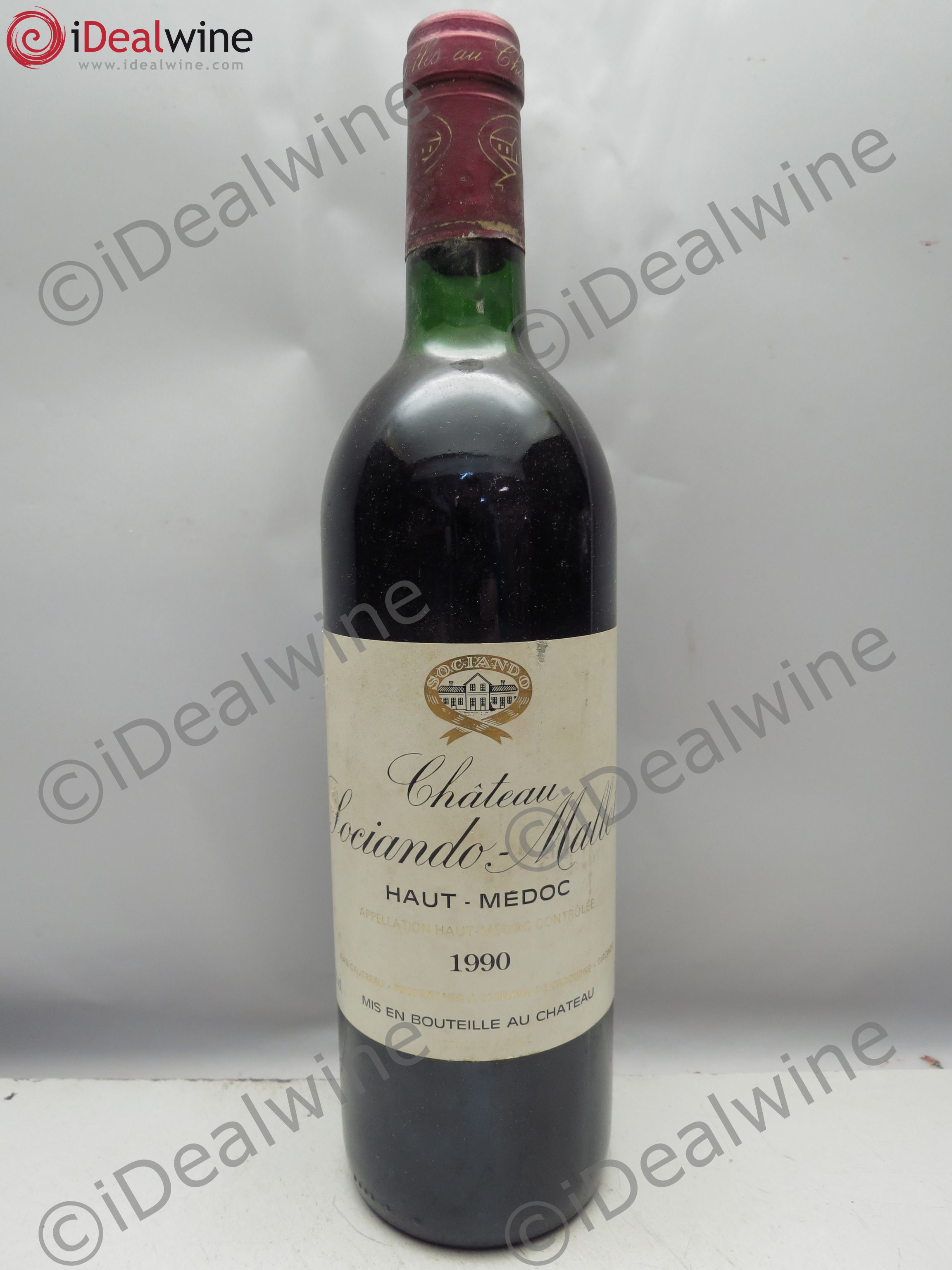 Château Sociando Mallet 1990 - Lot de 12 bouteilles - 0