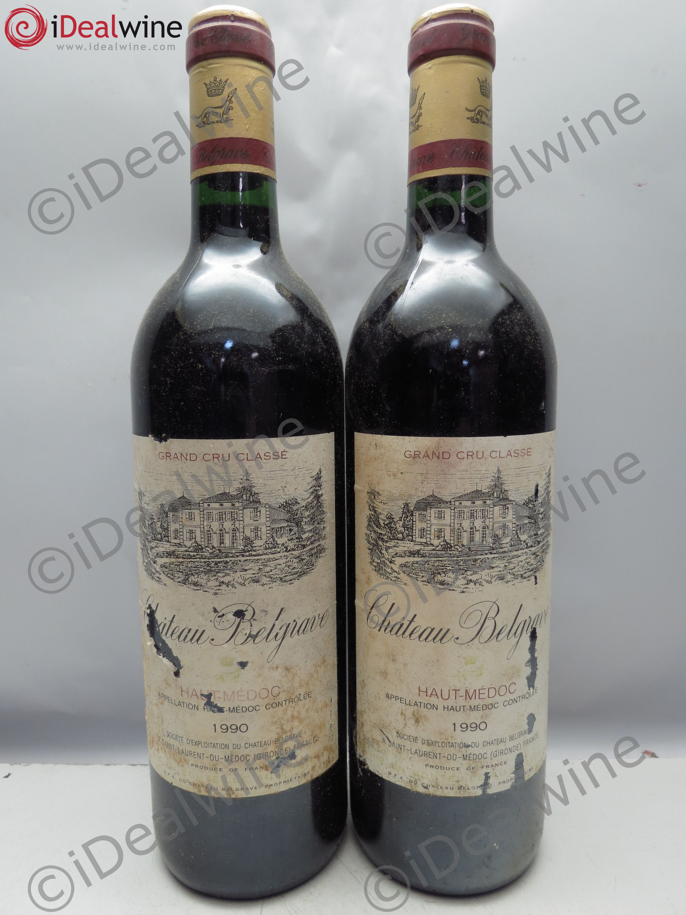 Château Belgrave 5ème Grand Cru Classé 1990 - Lot de 2 bouteilles - 0
