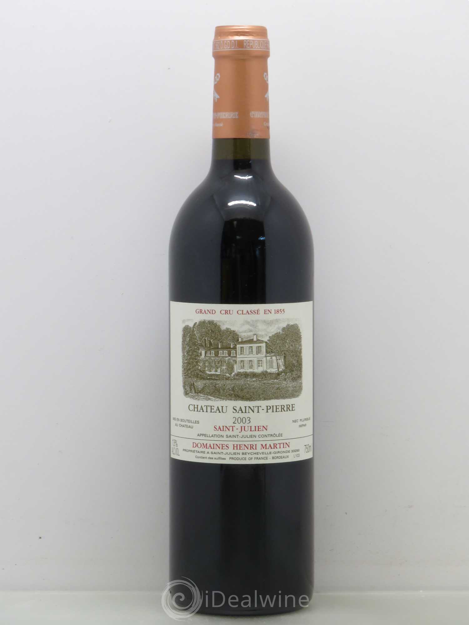 Château Saint-Pierre 4ème Grand Cru Classé 2003 - Lot de 1 bouteille - 0