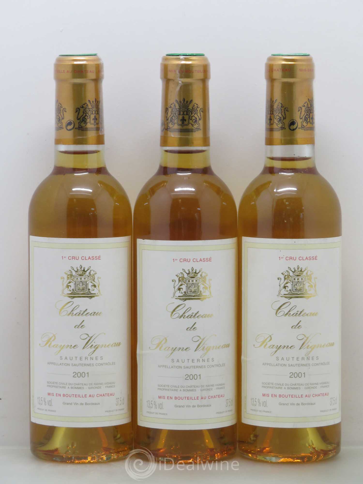 Château de Rayne Vigneau 1er Grand Cru Classé 2001 - Posten von 6 Demi-Flaschen - 2