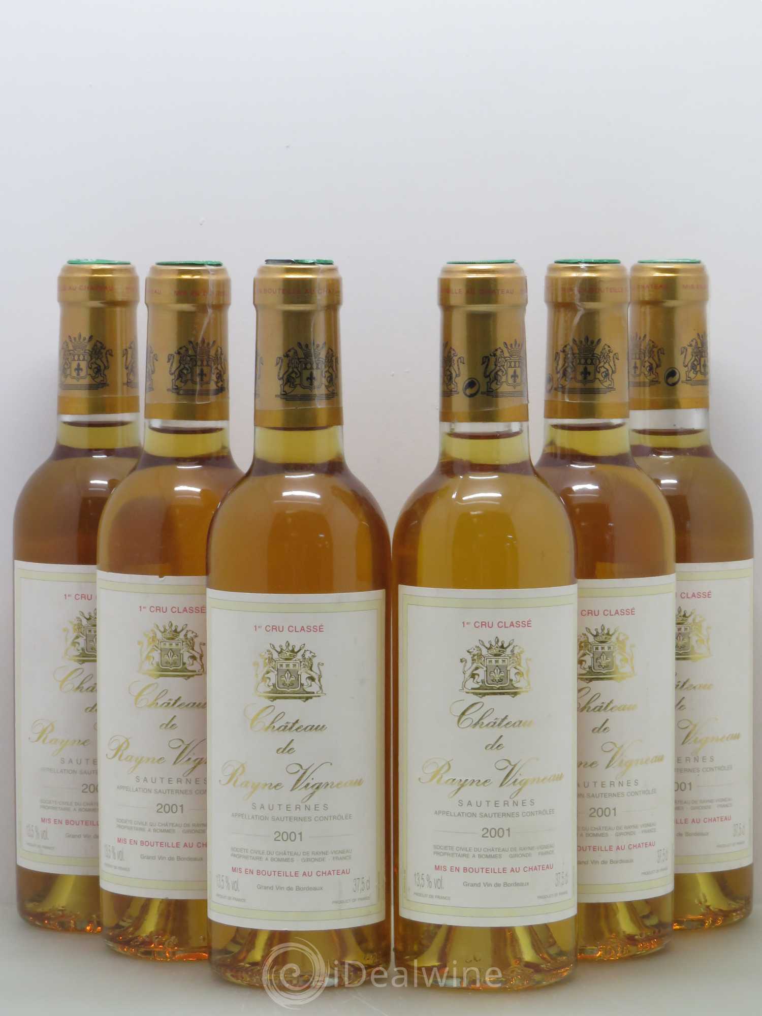 Château de Rayne Vigneau 1er Grand Cru Classé 2001 - Posten von 6 Demi-Flaschen - 0