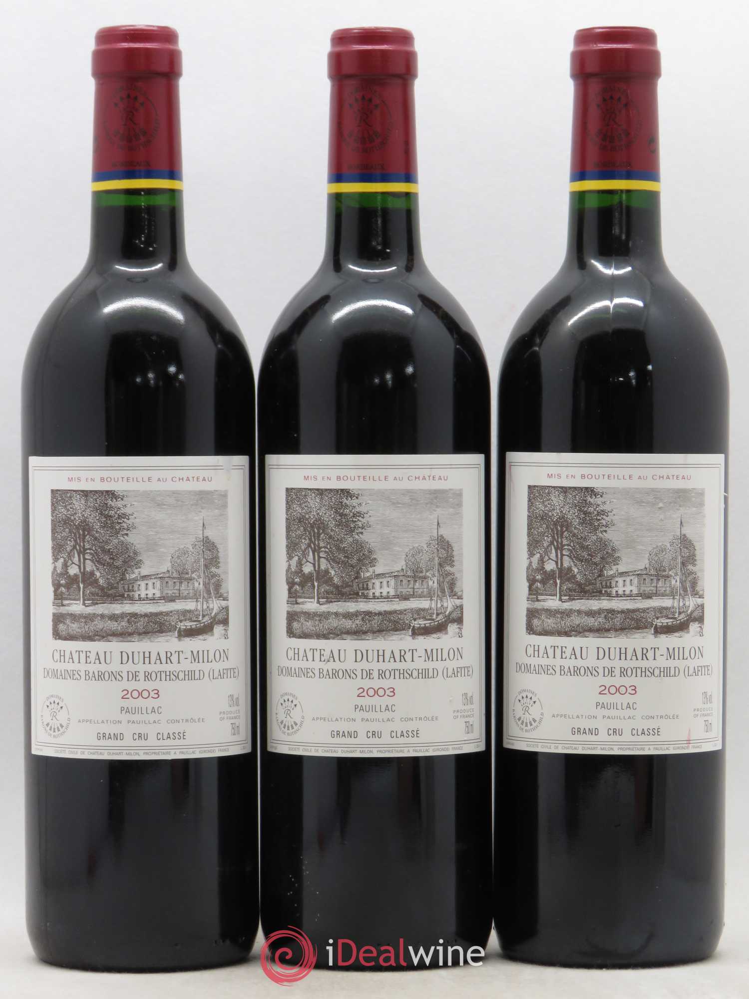 Château Duhart-Milon 4ème Grand Cru Classé 2003 - Lot de 3 bouteilles - 0