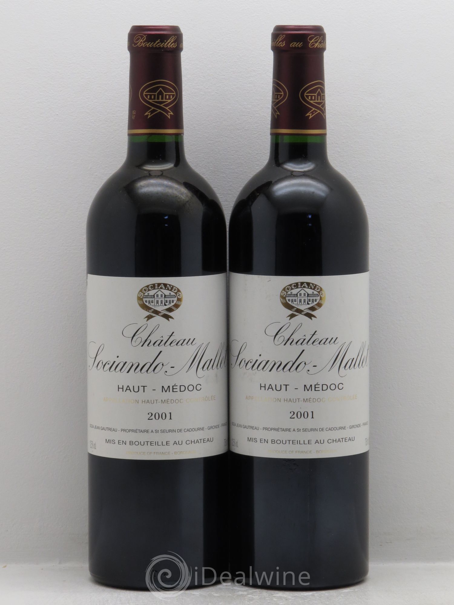 Château Sociando Mallet 2001 - Lot de 2 bouteilles - 0