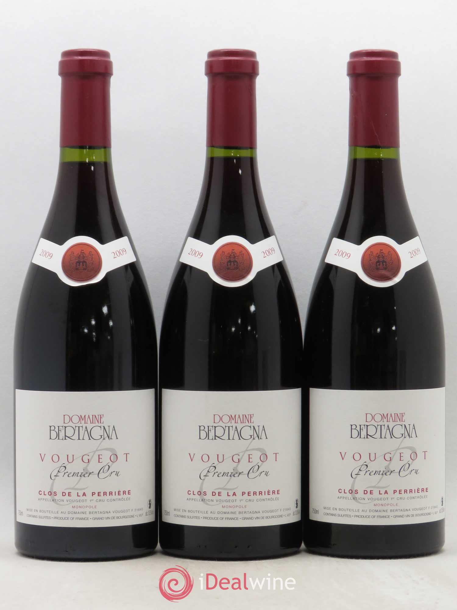 Vougeot 1er Cru Clos de La Perrière Monopole Bertagna 2009 - Lot de 3 bouteilles - 0