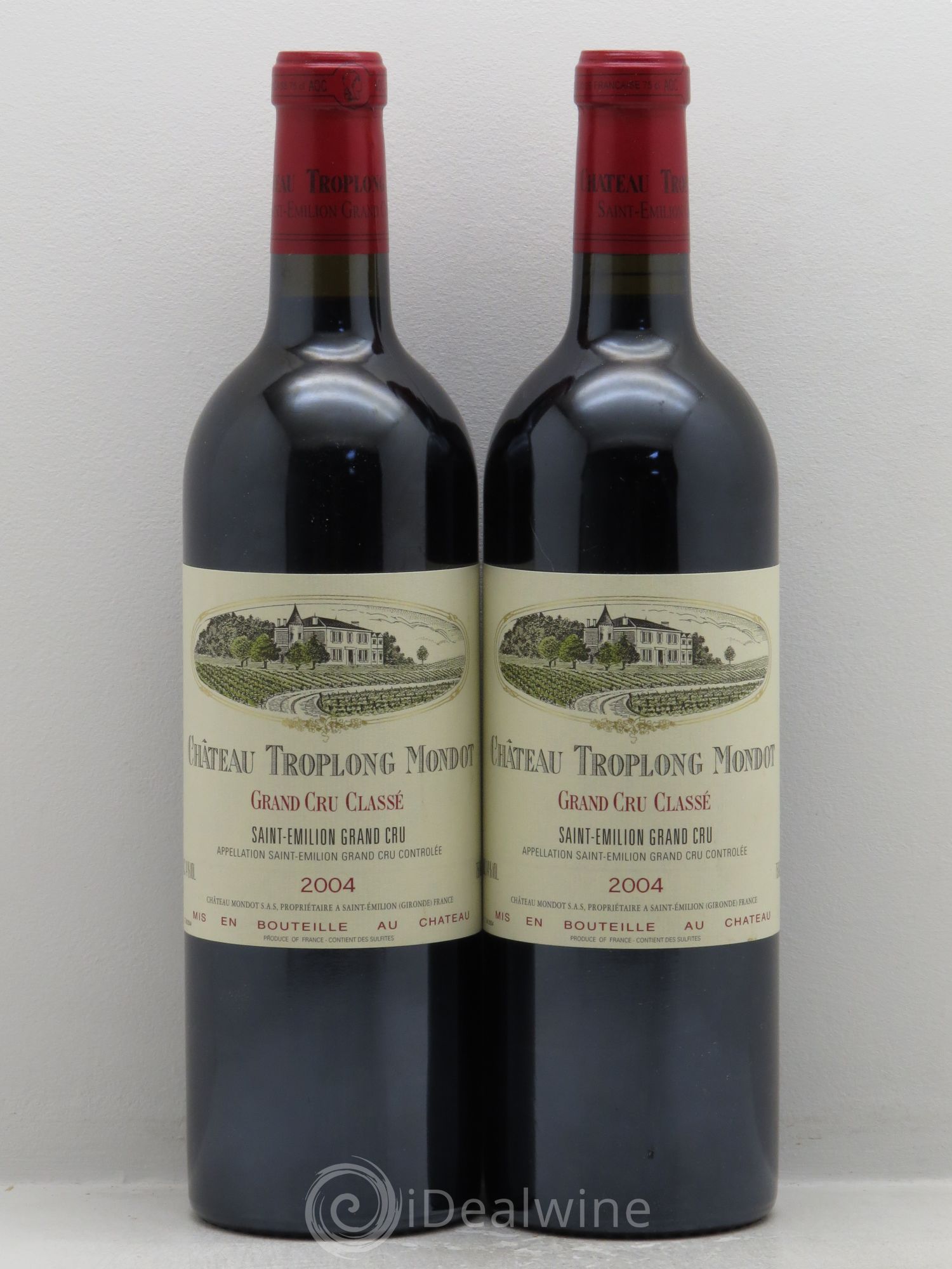 Château Troplong Mondot 1er Grand Cru Classé B 2004 - Lot de 2 bouteilles - 0