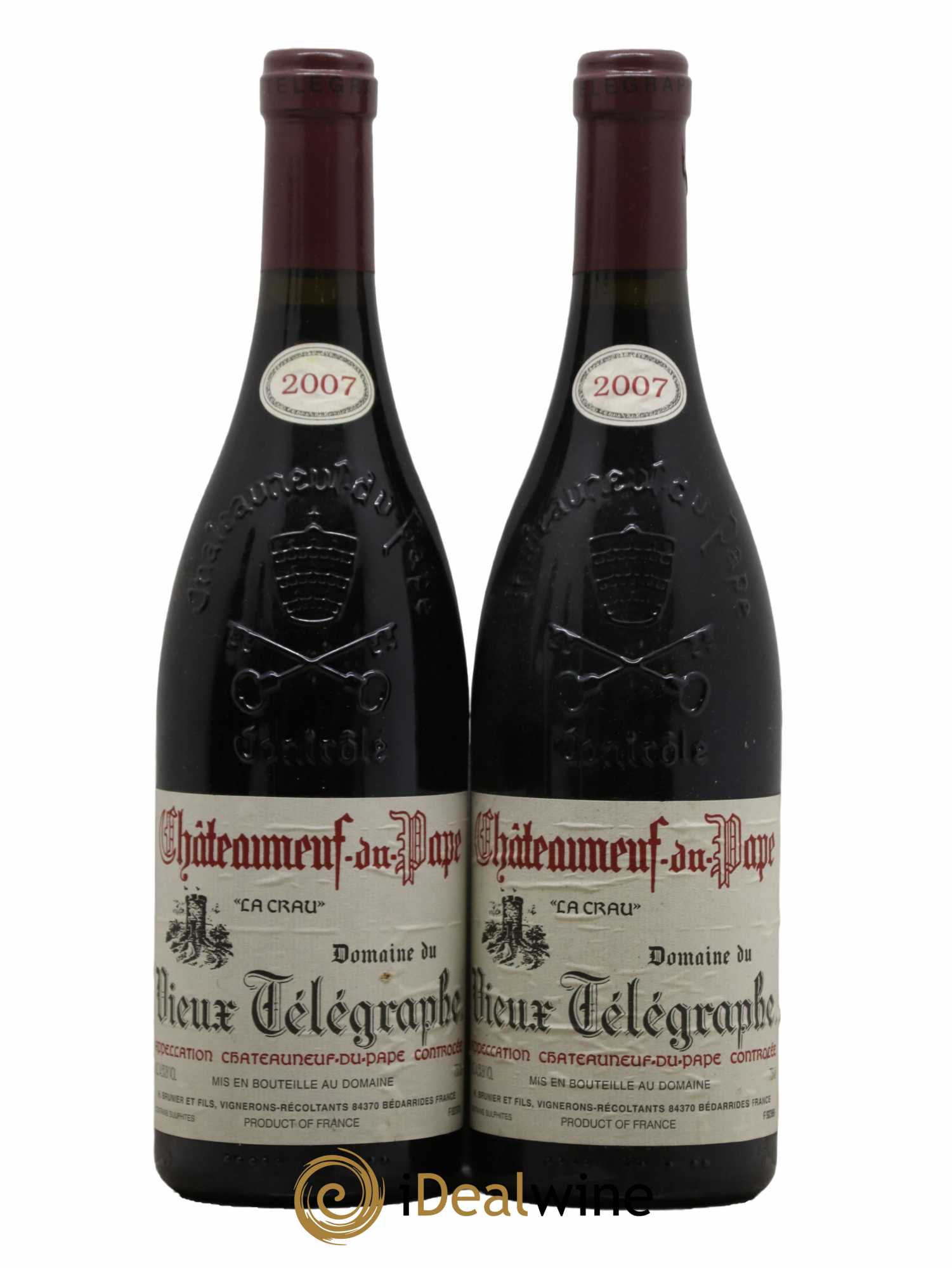 Châteauneuf-du-Pape Vieux Télégraphe (Domaine du) Vignobles Brunier 2007 - Lot de 2 bouteilles - 0