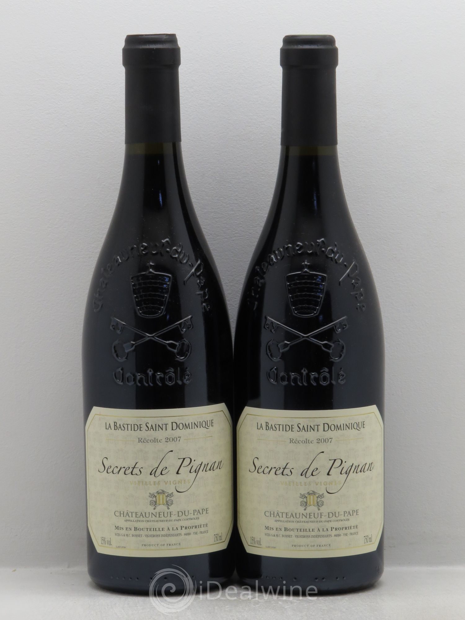 Châteauneuf-du-Pape Bastide Saint Dominique Vieilles Vignes "Secrets de Pignan" 2007 - Posten von 2 Flaschen - 0