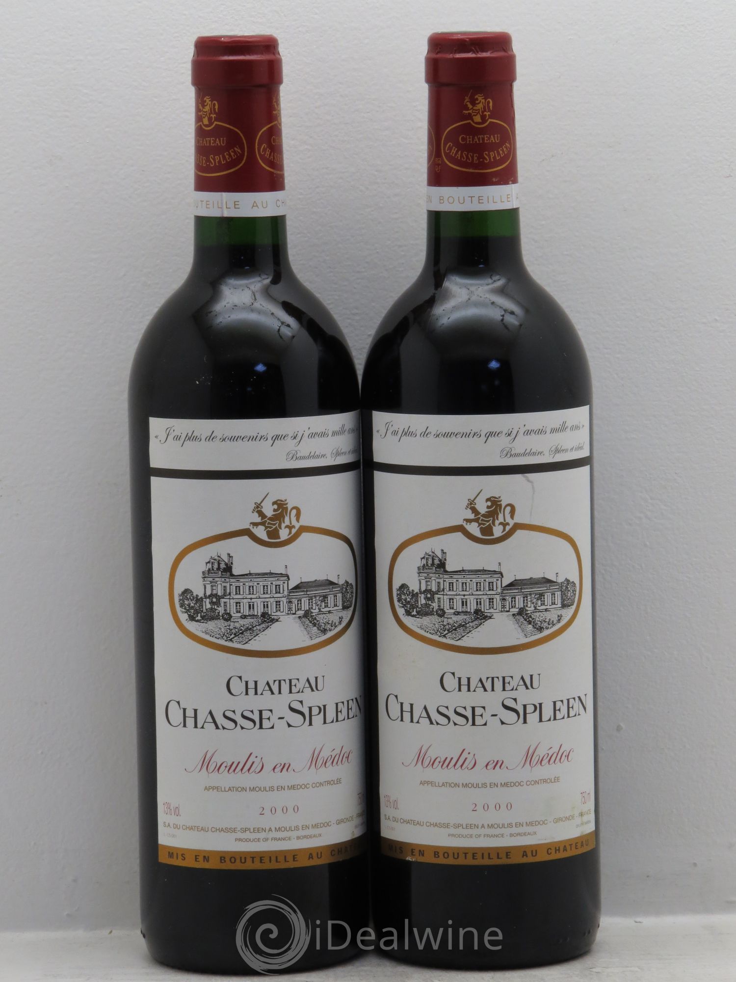 Château Chasse Spleen 2000 - Lot de 2 bouteilles - 0