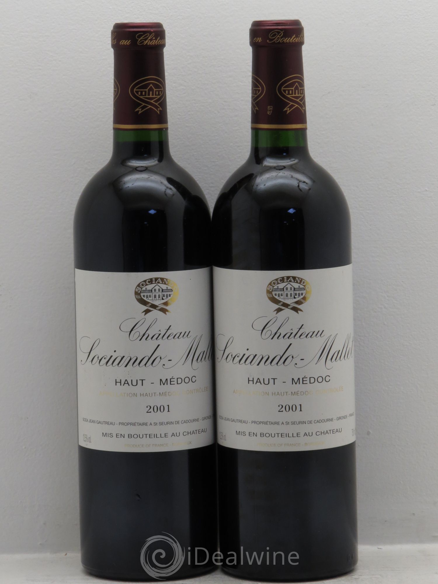 Château Sociando Mallet 2001 - Lot de 2 bouteilles - 0