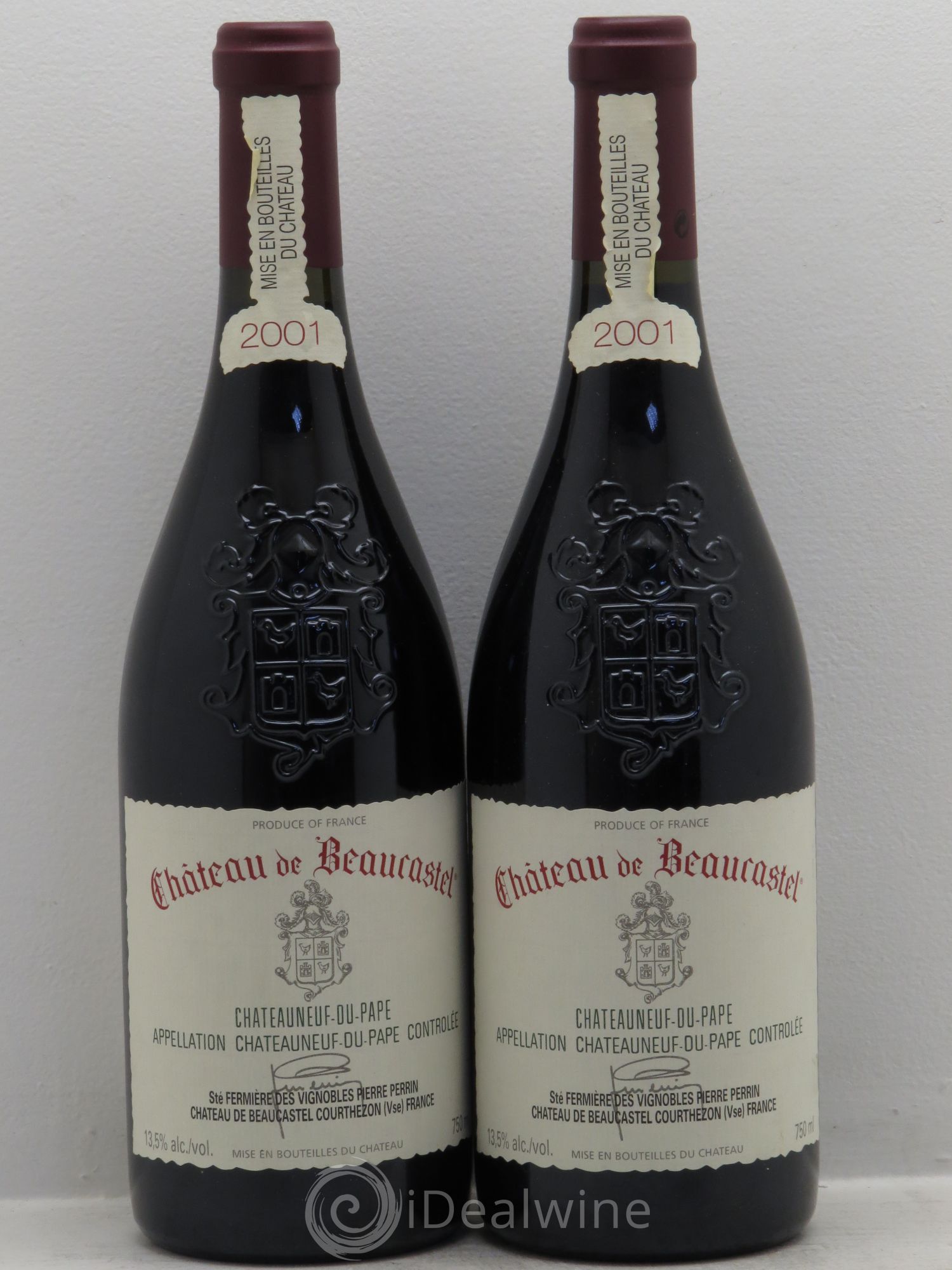 Châteauneuf-du-Pape Château de Beaucastel Famille Perrin 2001 - Lot de 2 bouteilles - 0