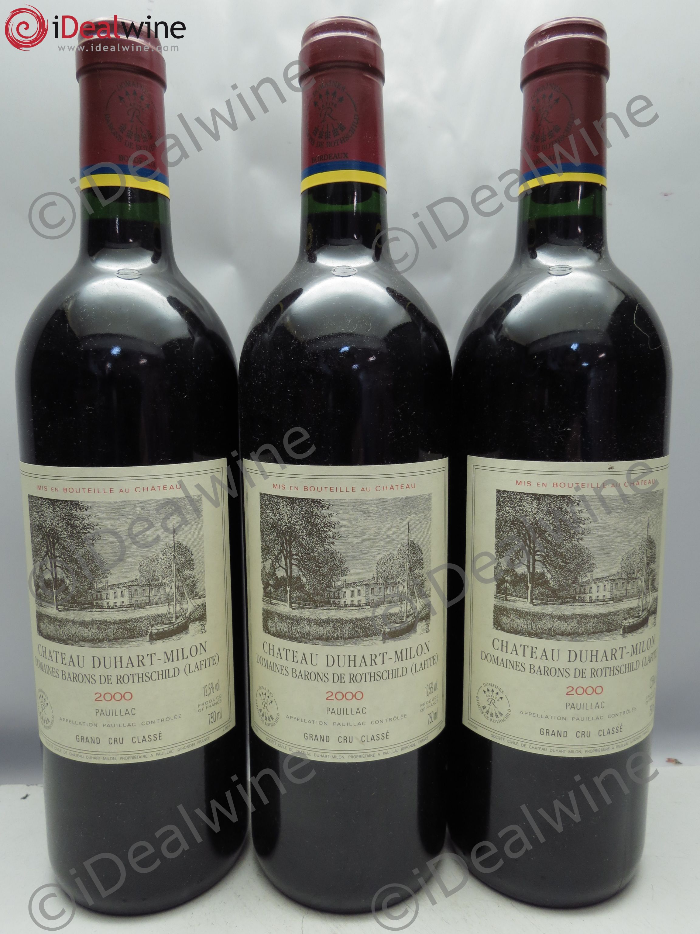 Château Duhart-Milon 4ème Grand Cru Classé 2000 - Lot de 3 bouteilles - 0