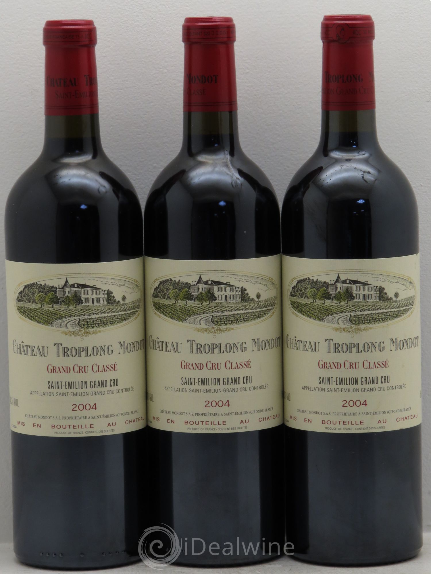 Château Troplong Mondot 1er Grand Cru Classé B 2004 - Lot de 3 bouteilles - 0