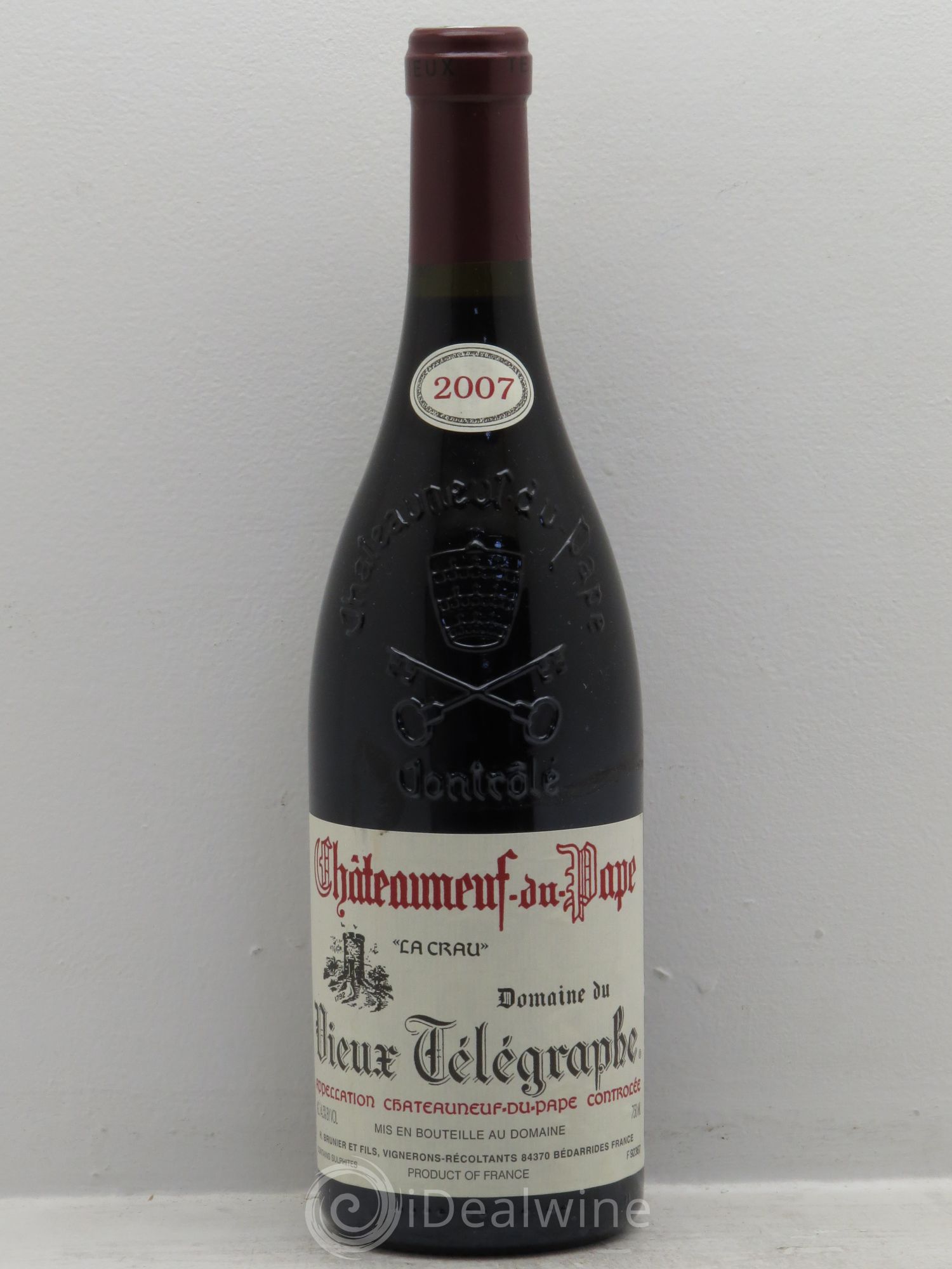 Châteauneuf-du-Pape Vieux Télégraphe (Domaine du) Vignobles Brunier 2007 - Lot de 1 bouteille - 0