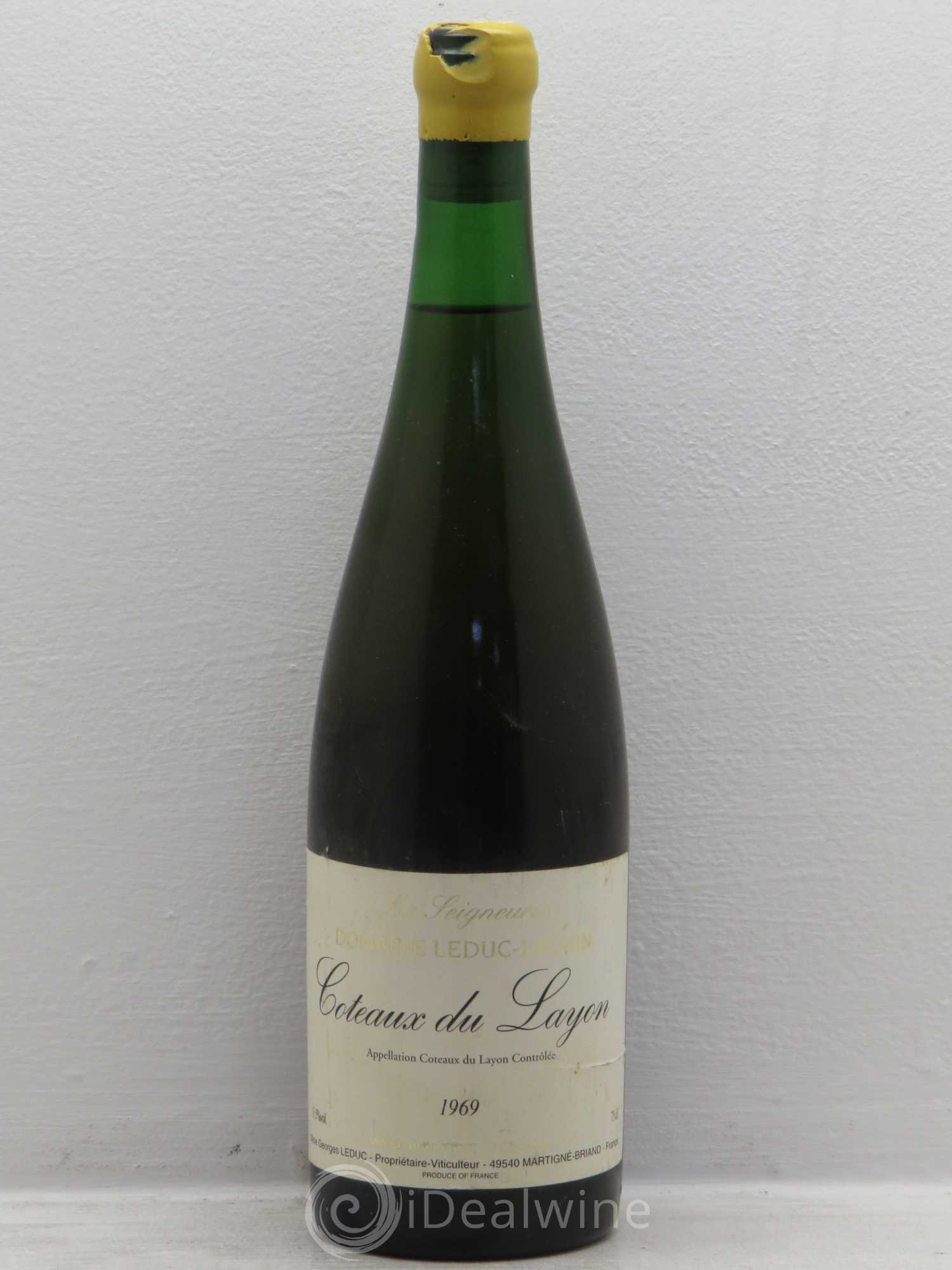 Coteaux du Layon La Seigneurie Leduc Frouin 1969 - Posten von 1 Flasche - 0