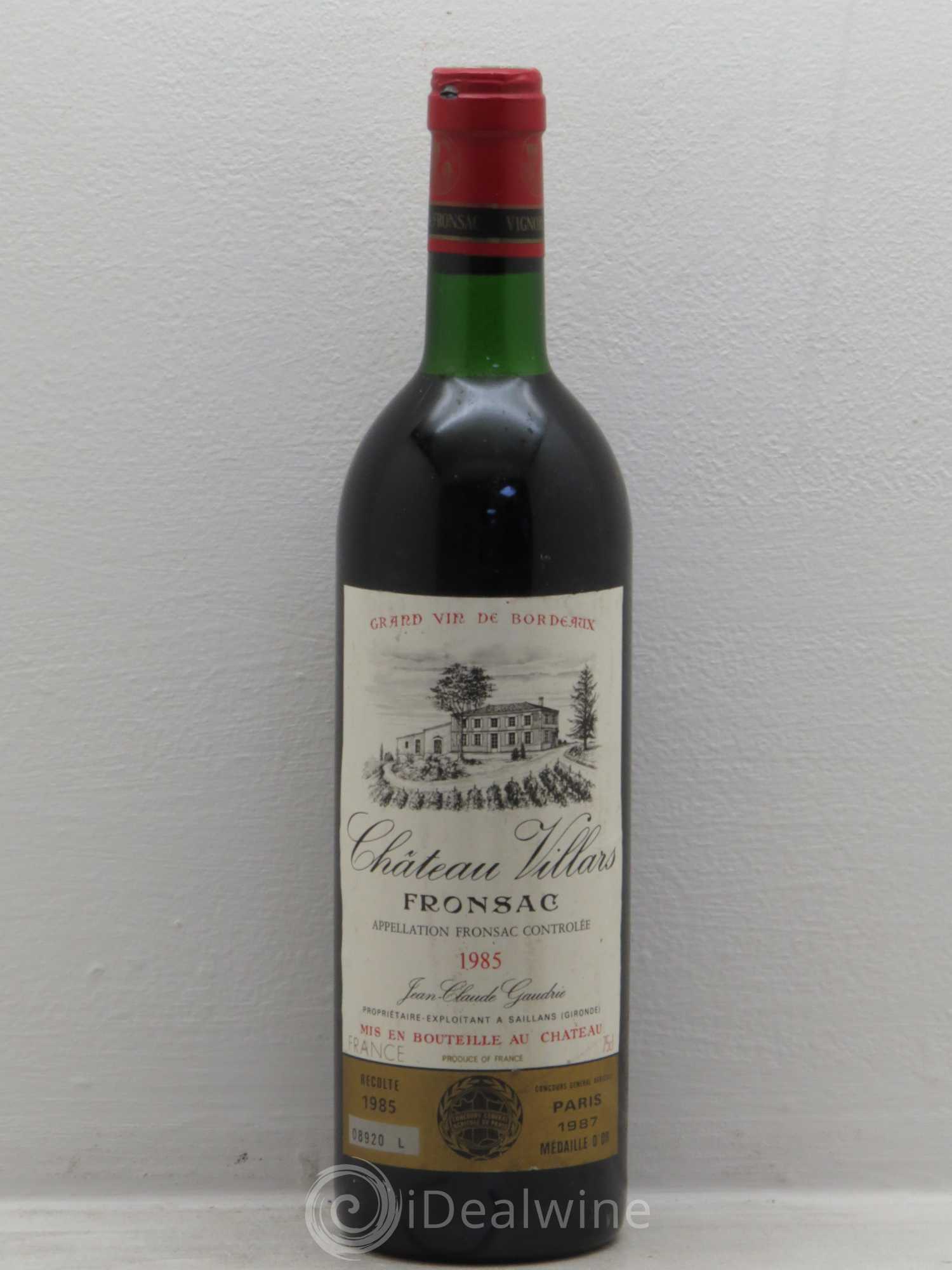 Fronsac Villars (sans prix de réserve) 1985 - Posten von 1 Flasche - 0