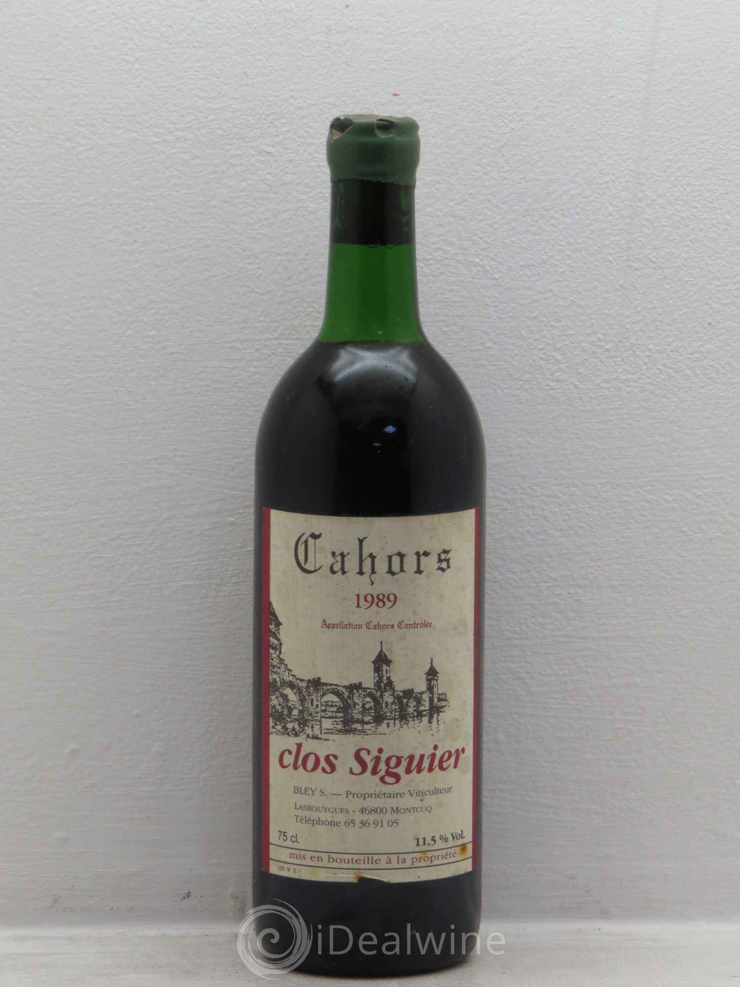 Cahors Clos Sguier 1989 - Lot de 1 bouteille - 0