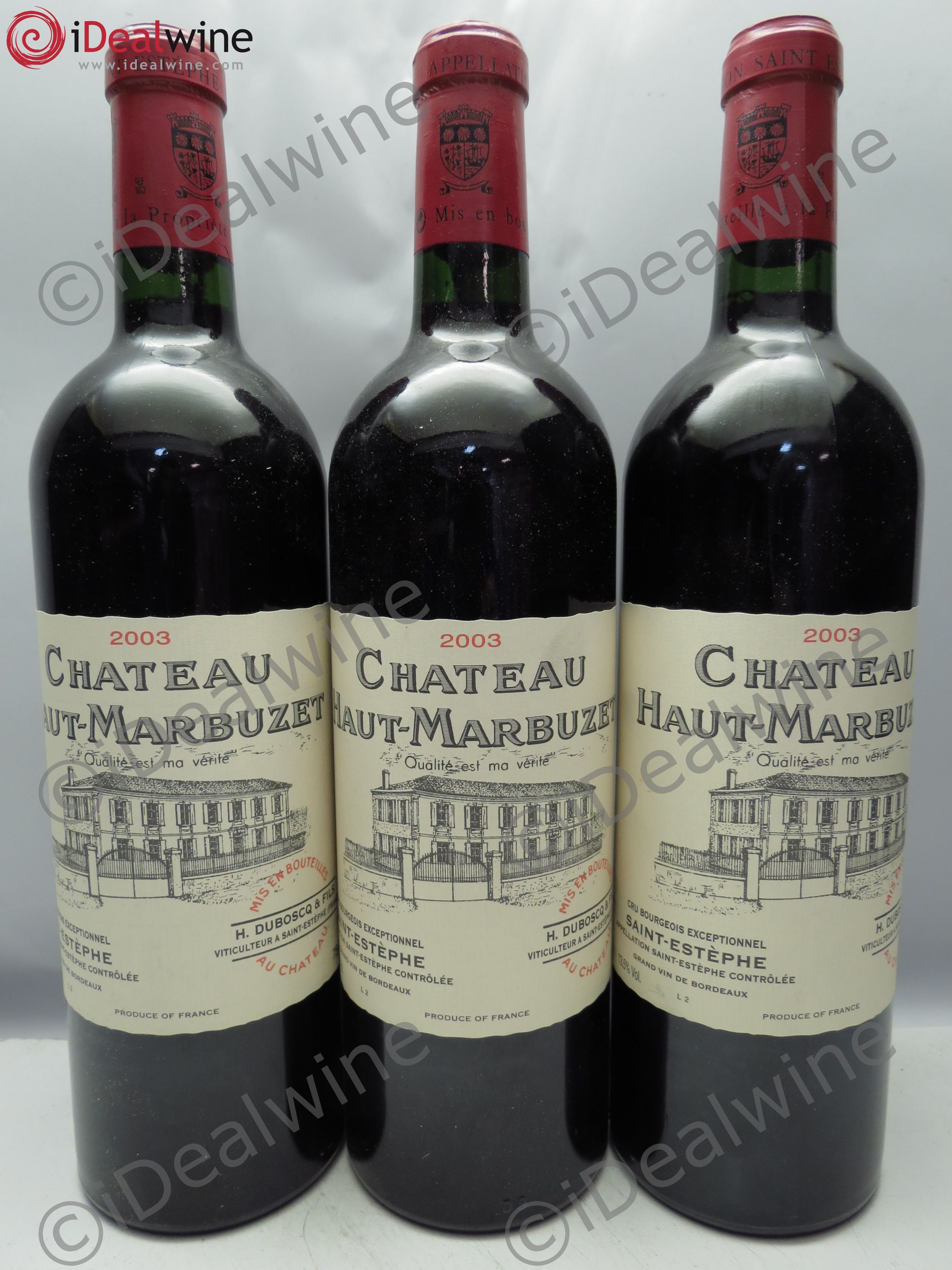 Château Haut Marbuzet 2003 - Lot de 3 bouteilles - 0