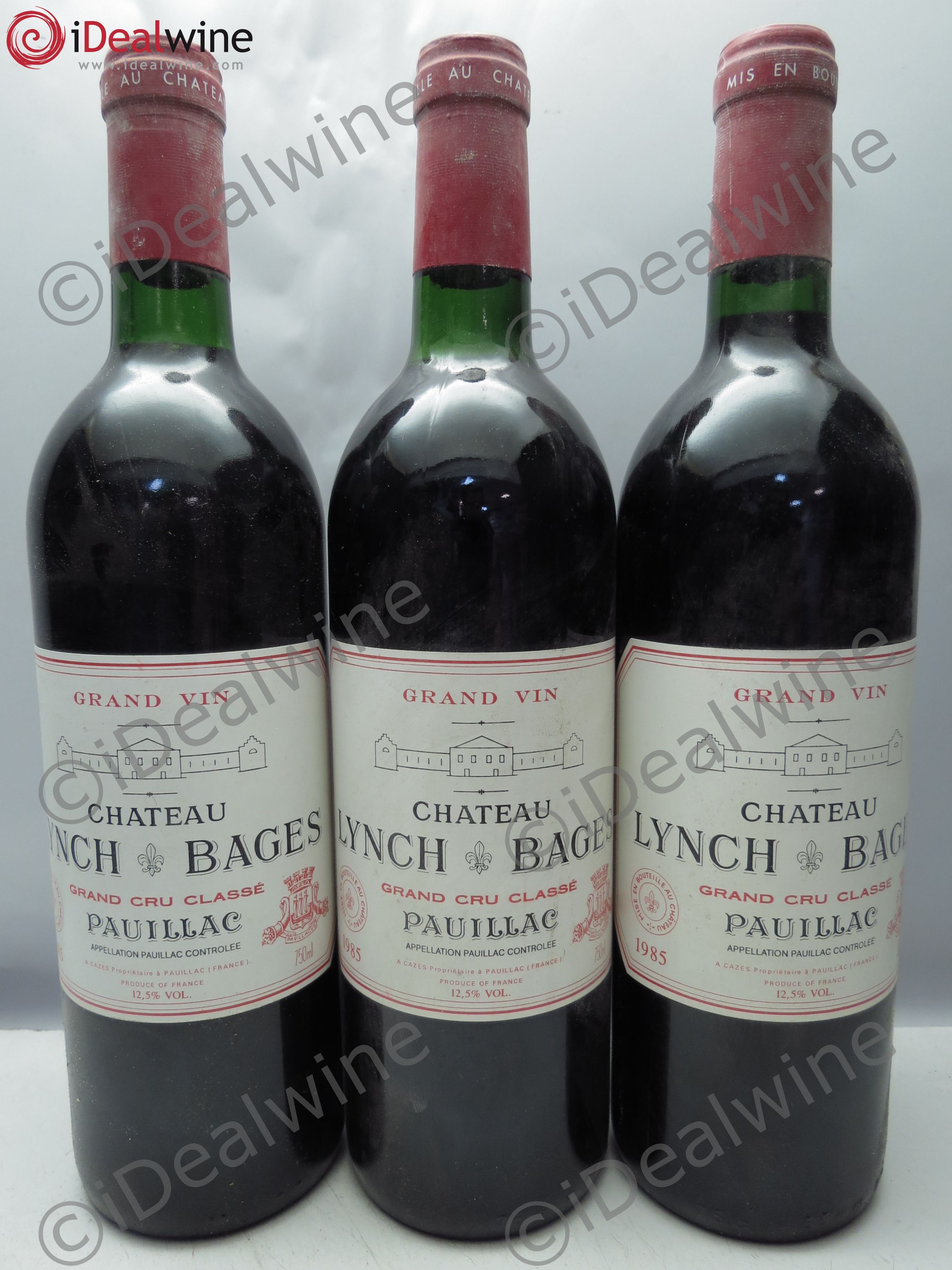 Château Lynch Bages 5ème Grand Cru Classé 1985 - Lot de 3 bouteilles - 0